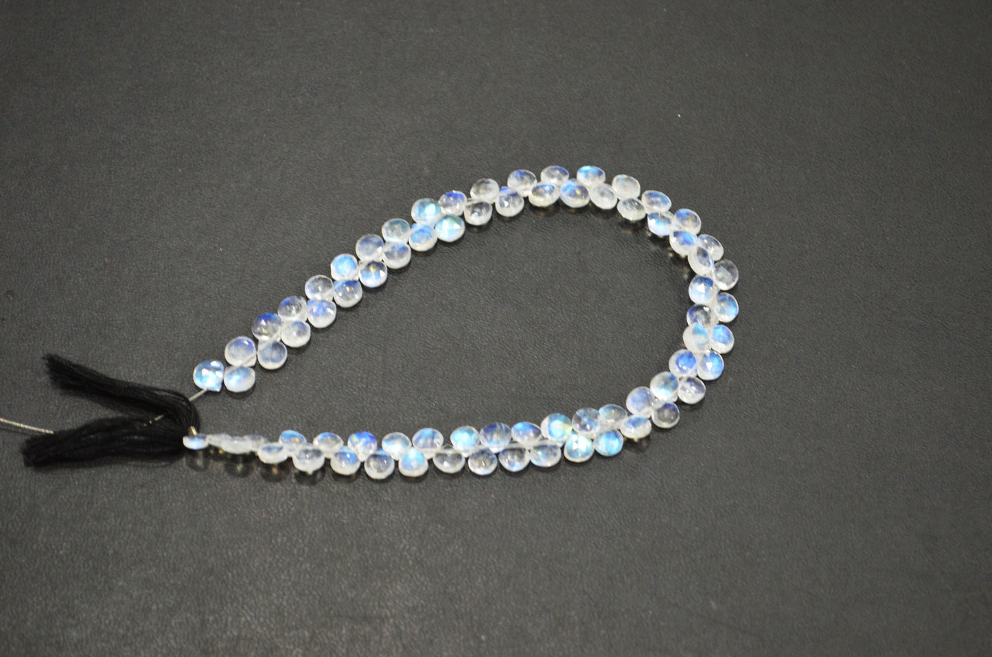 Natural Rainbow Moonstone Heart Shape Beads , 9 Inches , 4.50x4.50 - 5x5 mm , 32215