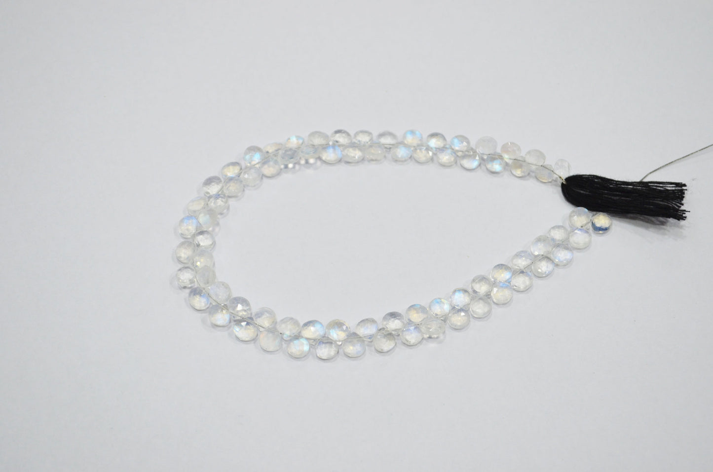 Natural Rainbow Moonstone Heart Shape Beads , 9 Inches , 4.50x4.50 - 5x5 mm , 32215