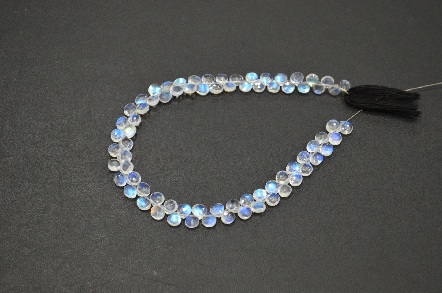 Natural Rainbow Moonstone Heart Shape Beads , 9 Inches , 4.50x4.50 - 5x5 mm , 32215
