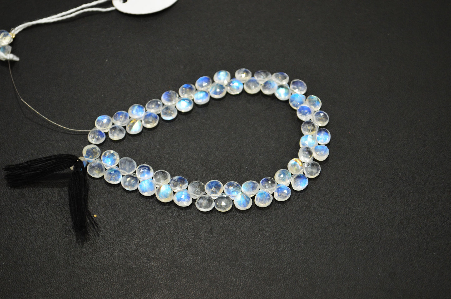 Natural Rainbow Moonstone Heart Shape Beads , 9 Inches , 7x7 mm , 32217
