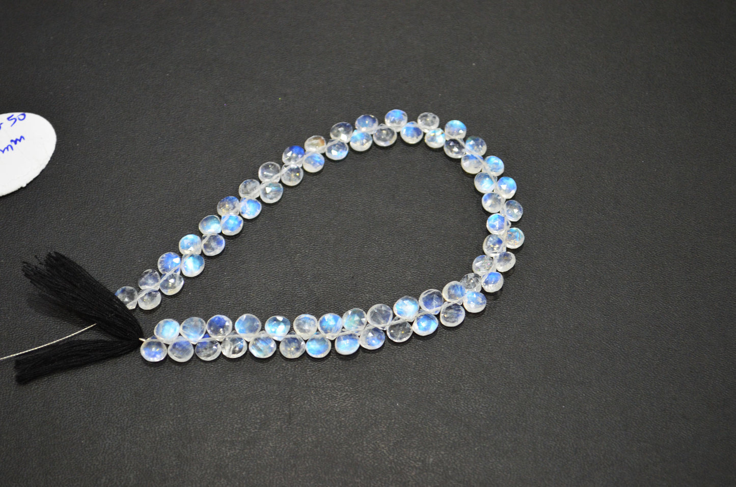 Natural Rainbow Moonstone Heart Shape Beads , 9 Inches , 5.50x5.50 - 6x6 mm , 32219