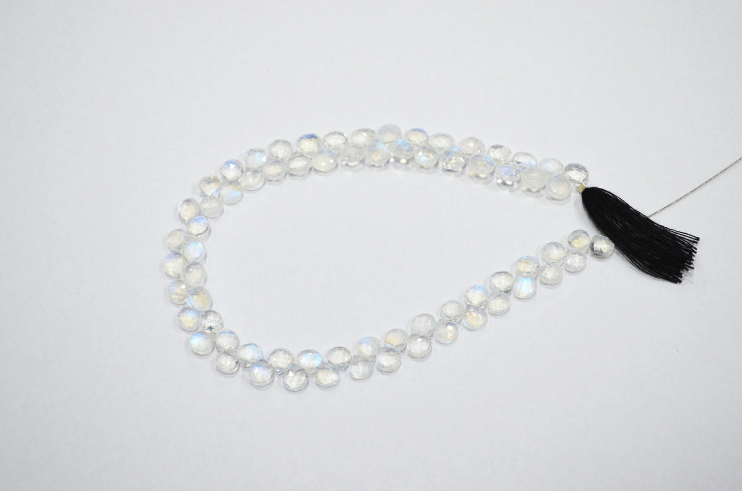 Natural Rainbow Moonstone Heart Shape Beads , 9 Inches , 5.50x5.50 - 6x6 mm , 32219