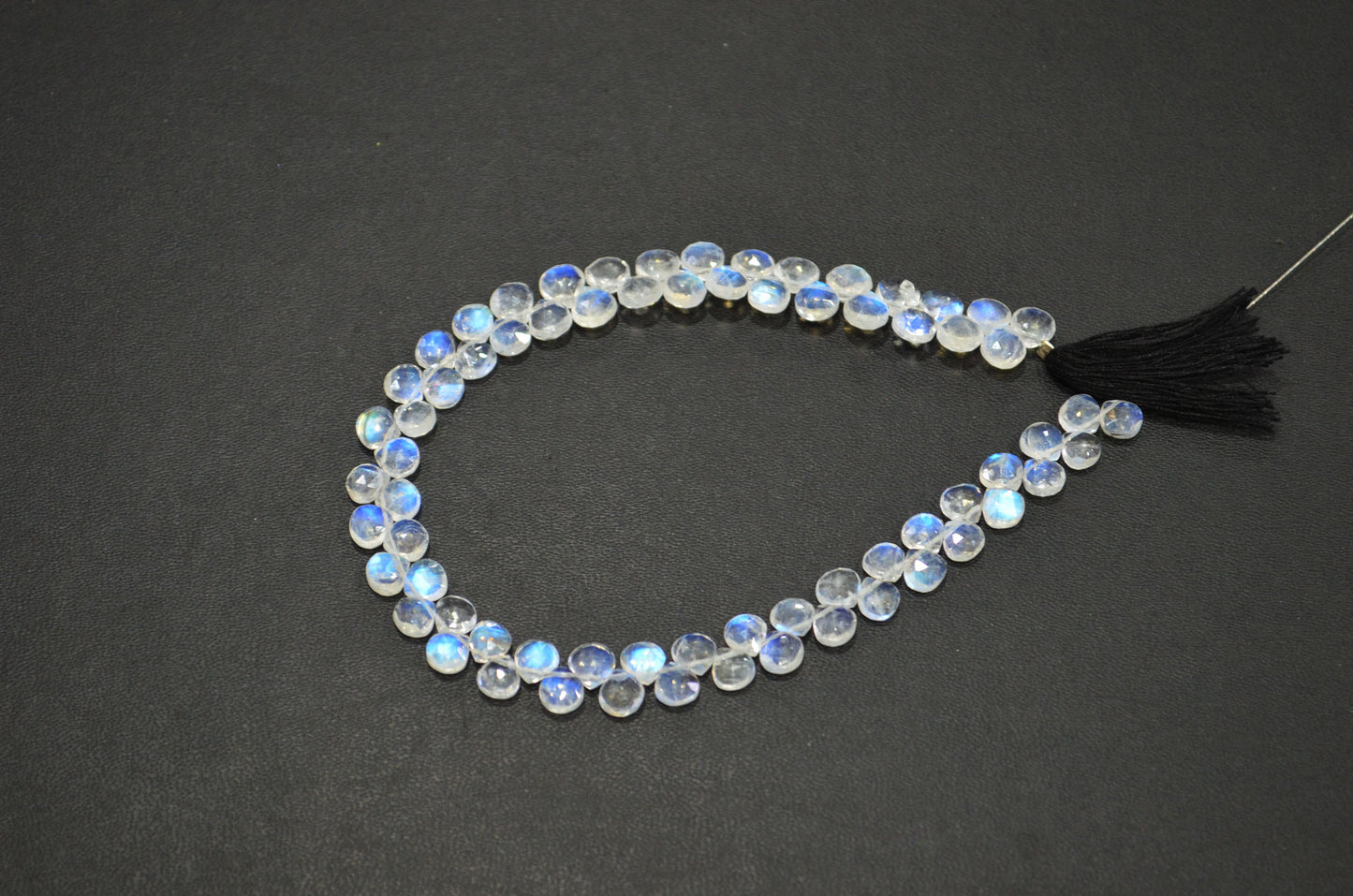 Natural Rainbow Moonstone Heart Shape Beads , 9 Inches , 5.50x5.50 - 6x6 mm , 32219