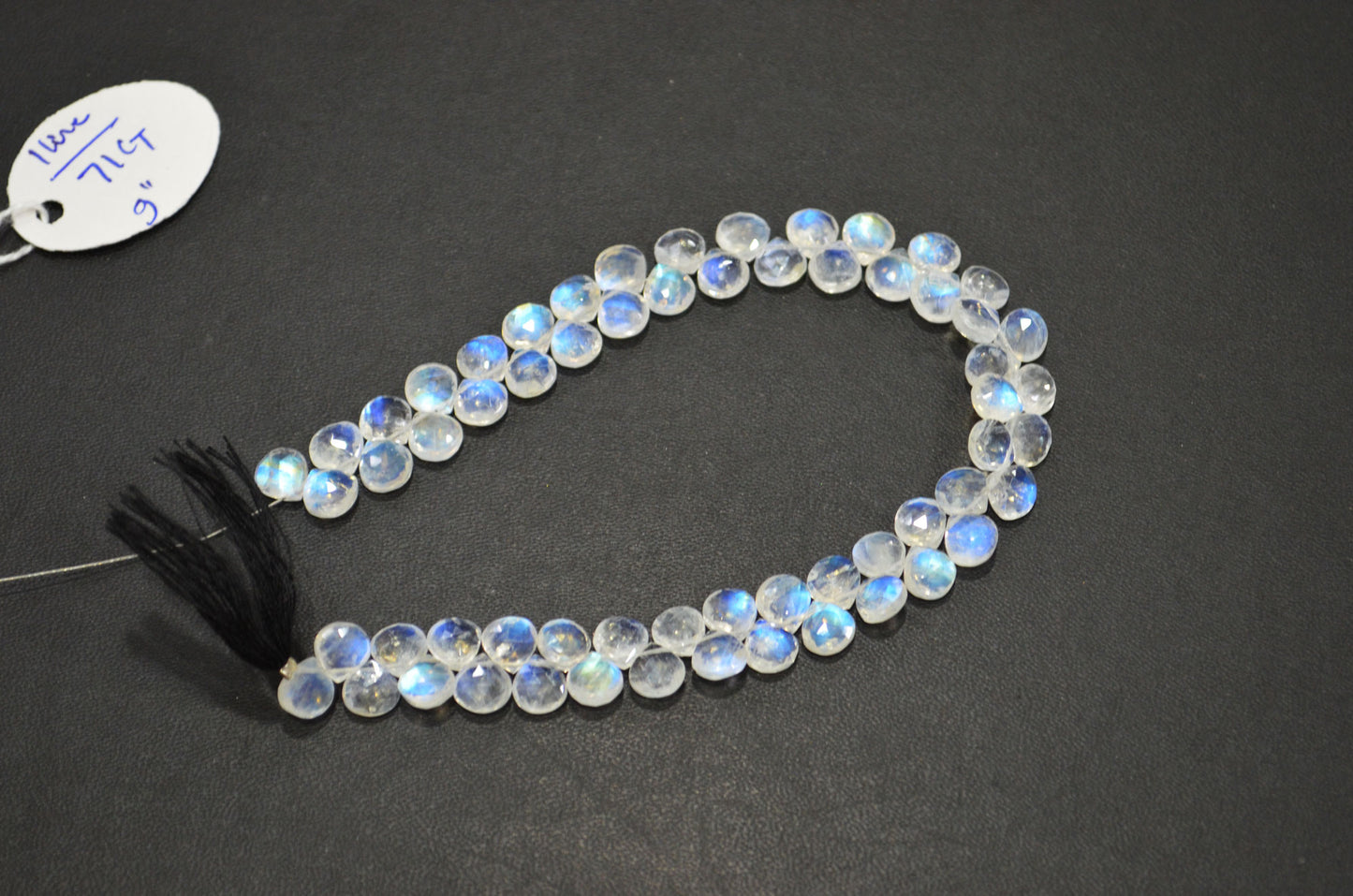 Natural Rainbow Moonstone Heart Shape Beads , 9 Inches , 6.50x6.50 mm , 32220