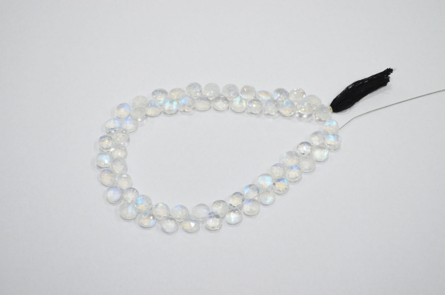 Natural Rainbow Moonstone Heart Shape Beads , 9 Inches , 6.50x6.50 mm , 32220