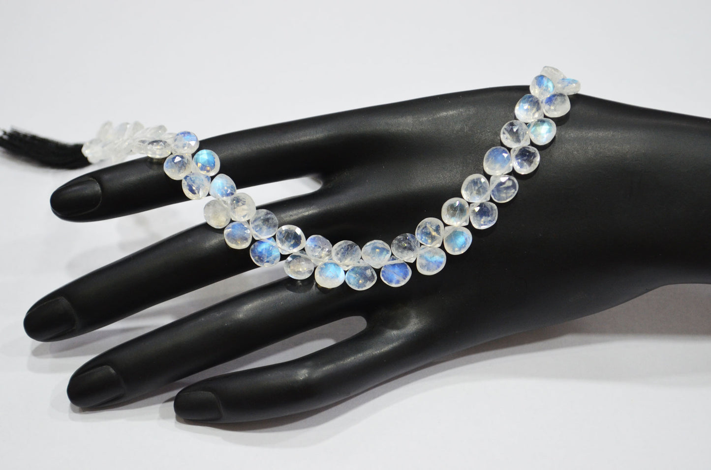 Natural Rainbow Moonstone Heart Shape Beads , 9 Inches , 6.50x6.50 mm , 32220