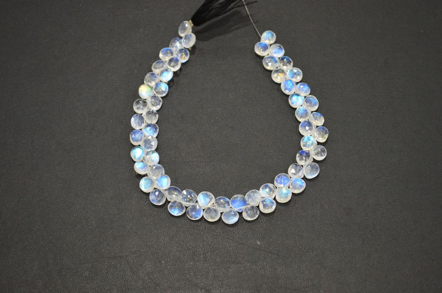 Natural Rainbow Moonstone Heart Shape Beads , 9 Inches , 6.50x6.50 mm , 32220