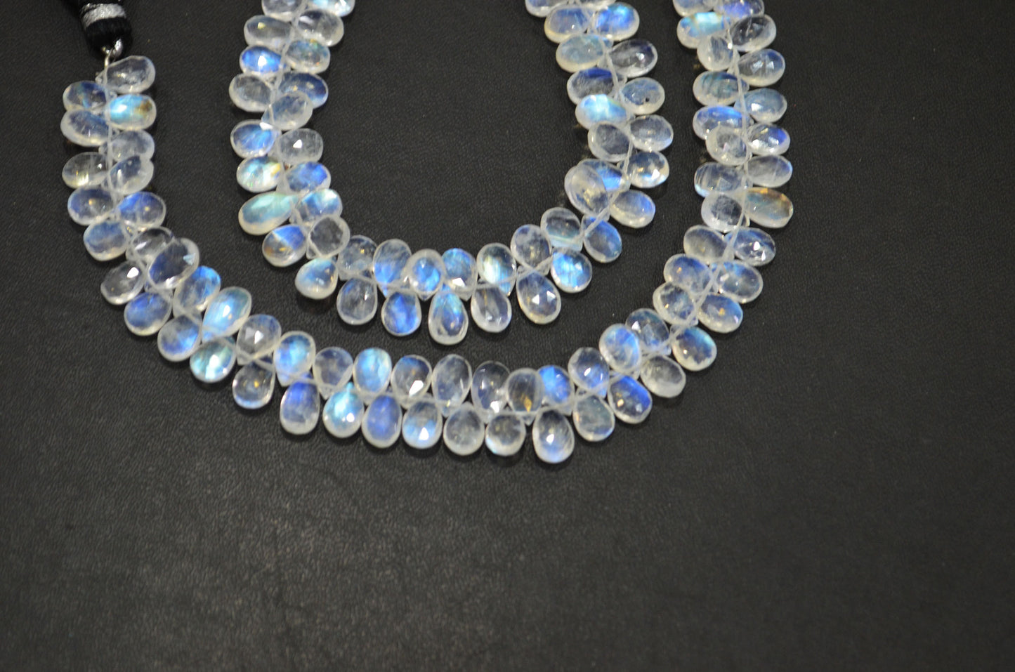 Natural Rainbow Moonstone Pear Shape Beads , Sold By Strand , 8 Inches , 5.50x7 - 5.50x9 mm , 32225