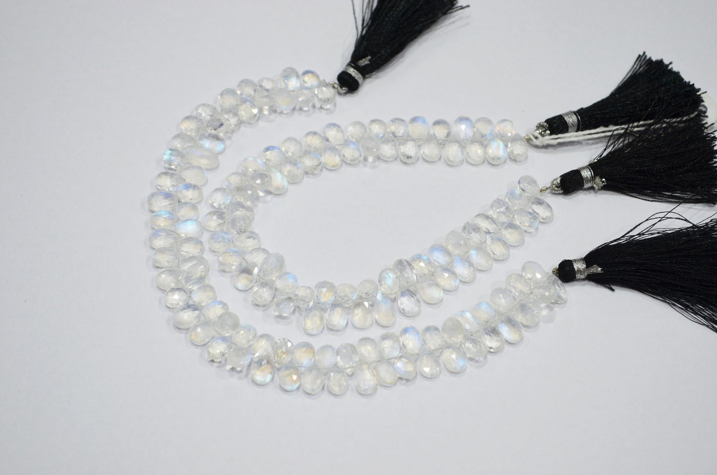 Natural Rainbow Moonstone Pear Shape Beads , Sold By Strand , 8 Inches , 5.50x7 - 5.50x9 mm , 32225
