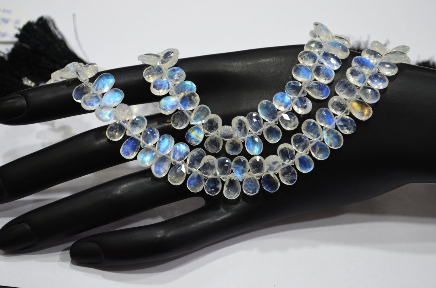 Natural Rainbow Moonstone Pear Shape Beads , Sold By Strand , 8 Inches , 5.50x7 - 5.50x9 mm , 32225
