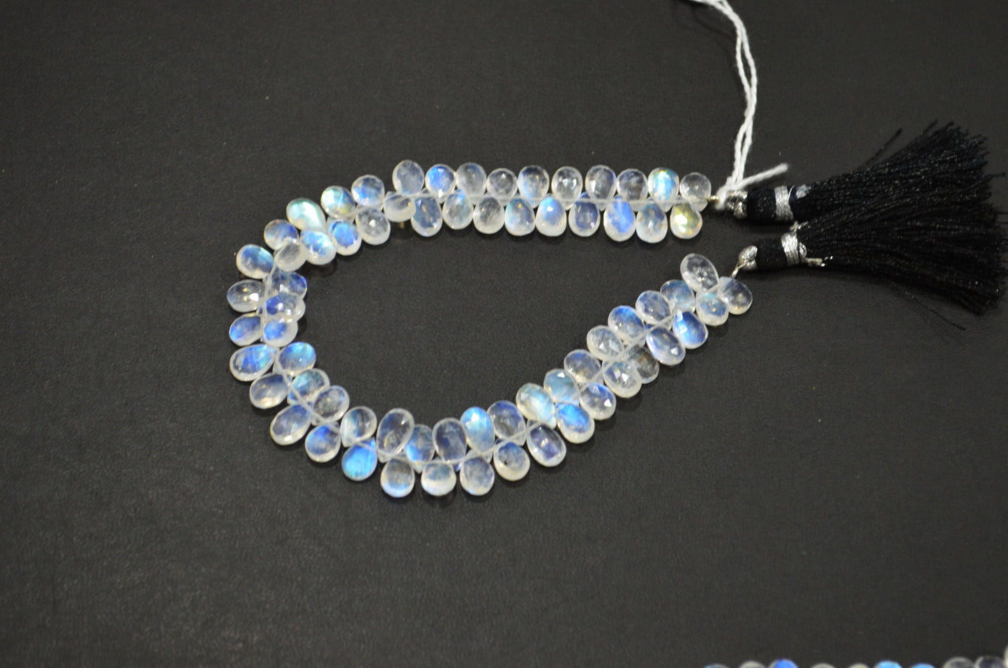 Natural Rainbow Moonstone Pear Shape Beads , Sold By Strand , 8 Inches , 5.50x7 - 5.50x9 mm , 32225