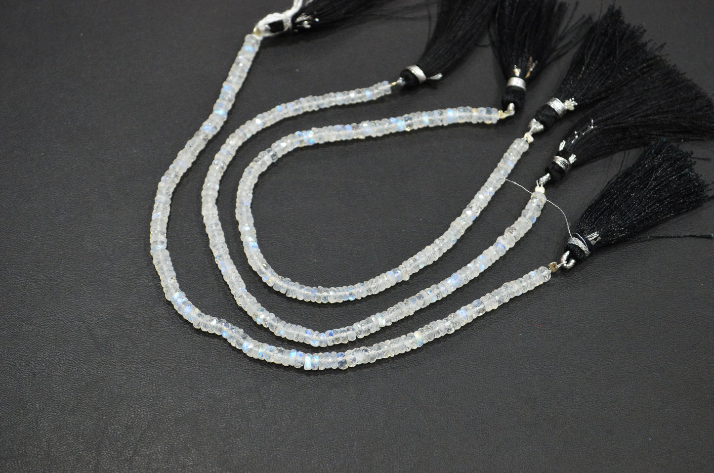 Natural Rainbow Moonstone Heishi Tyre Shape Beads , Sold By Strand , 8 Inches , 4.50 mm , 32233