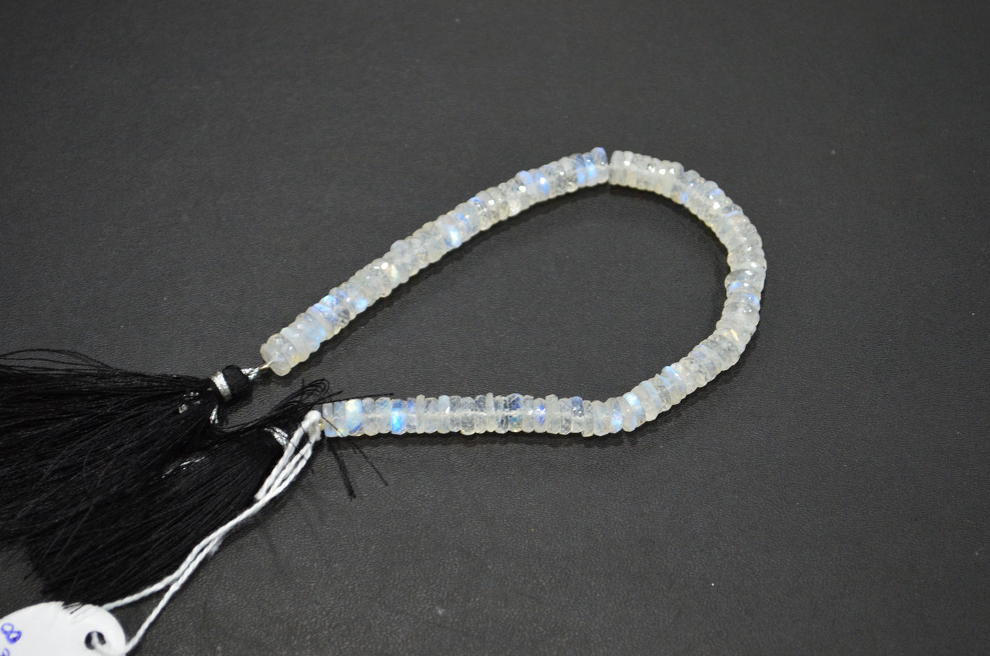 Natural Rainbow Moonstone Heishi Tyre Shape Beads , 8 Inches , 6.75 mm , 32235