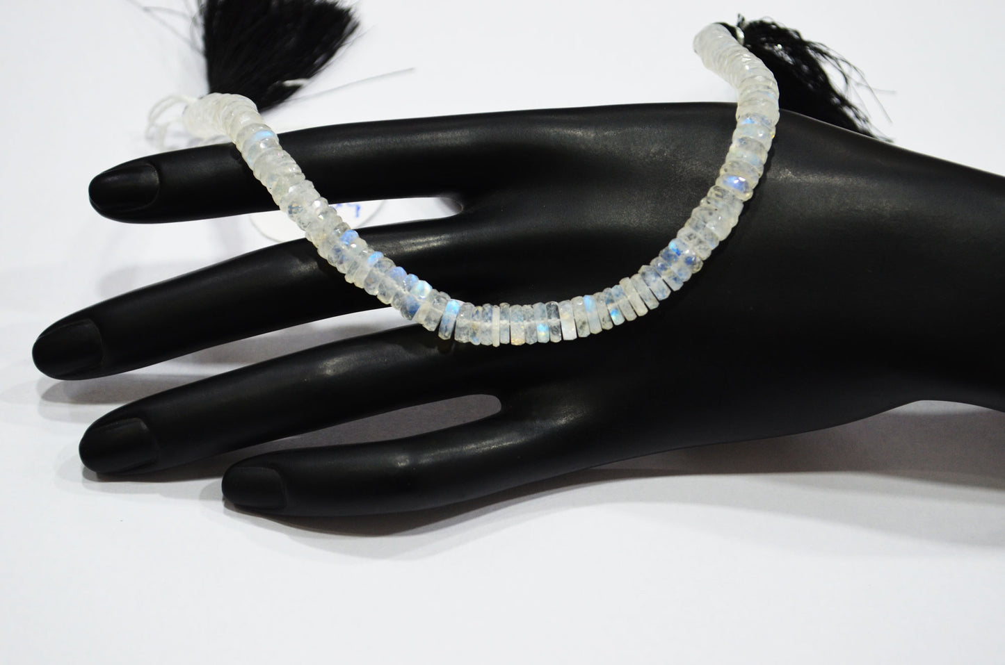 Natural Rainbow Moonstone Heishi Tyre Shape Beads , 8 Inches , 6.75 mm , 32235