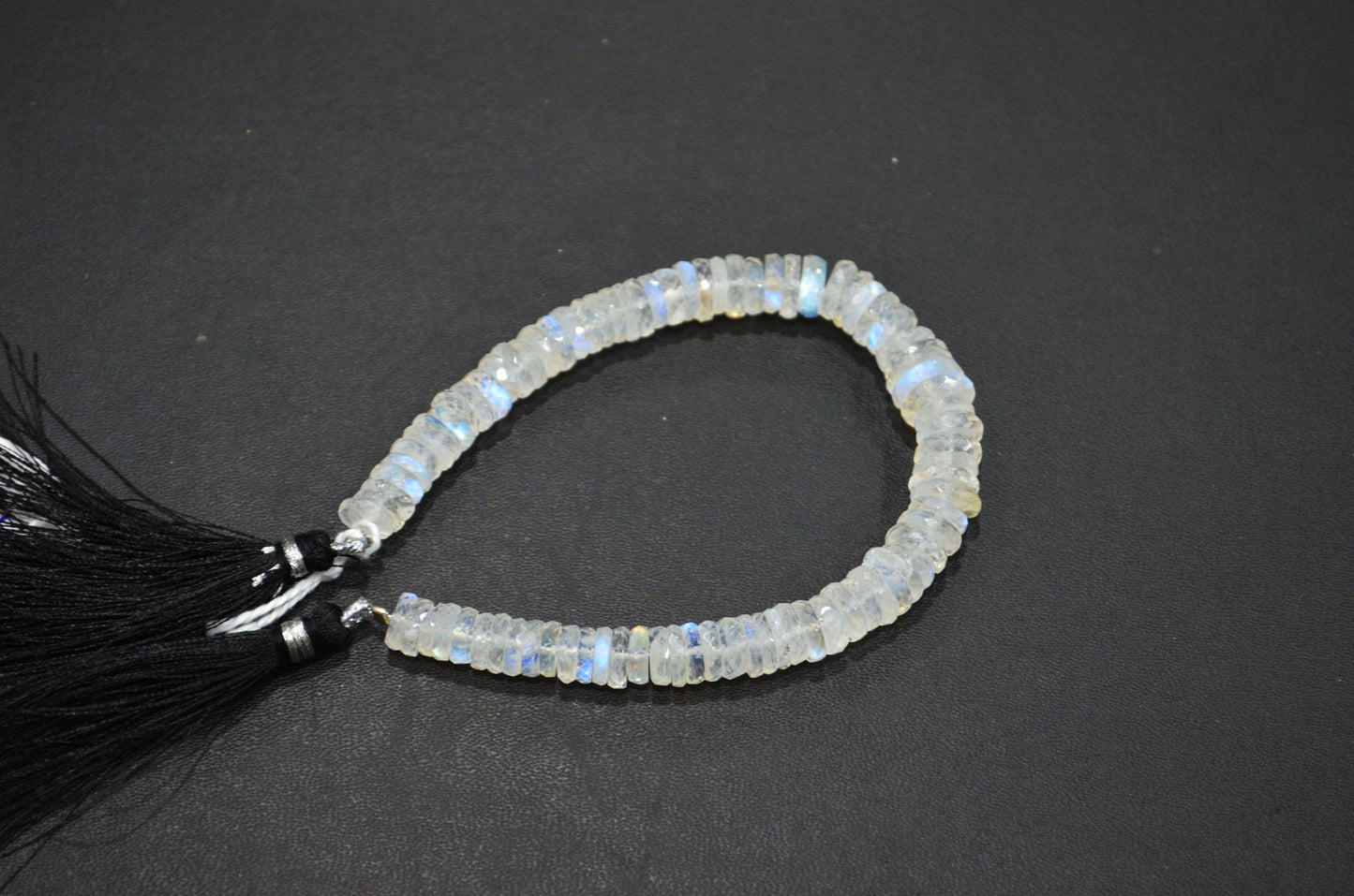 Natural Rainbow Moonstone Heishi Tyre Shape Beads , 7 Inches , 7 - 10 mm , 32241