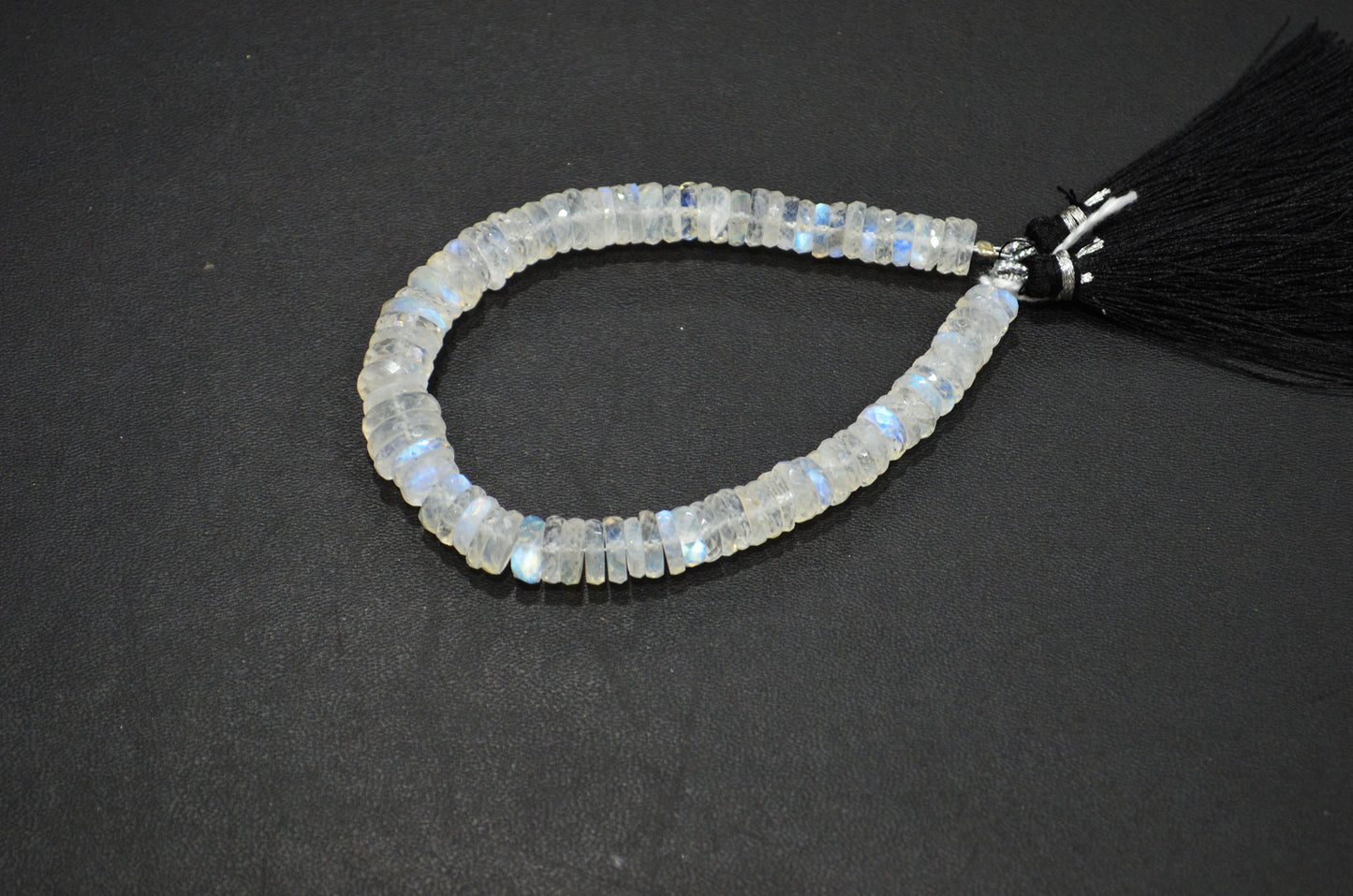 Natural Rainbow Moonstone Heishi Tyre Shape Beads , 7 Inches , 7 - 10 mm , 32241