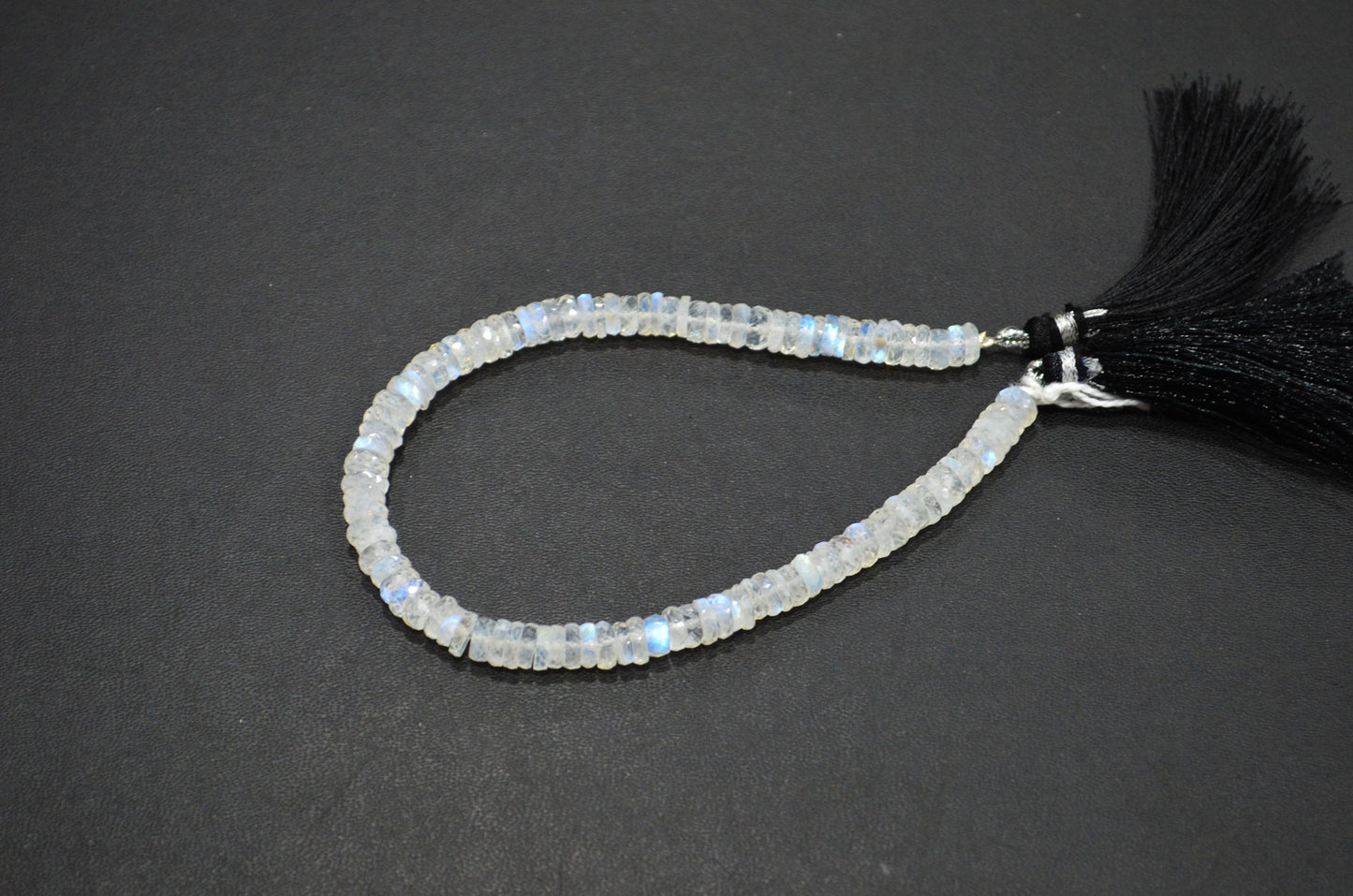 Natural Rainbow Moonstone Heishi Tyre Shape Beads , 8 Inches , 5.45 - 6 mm , 32243