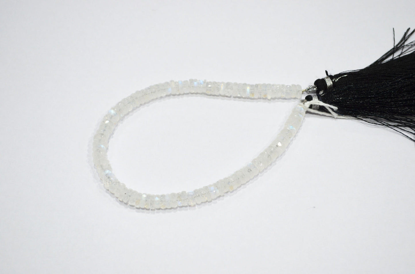 Natural Rainbow Moonstone Heishi Tyre Shape Beads , 8 Inches , 5.45 - 6 mm , 32243
