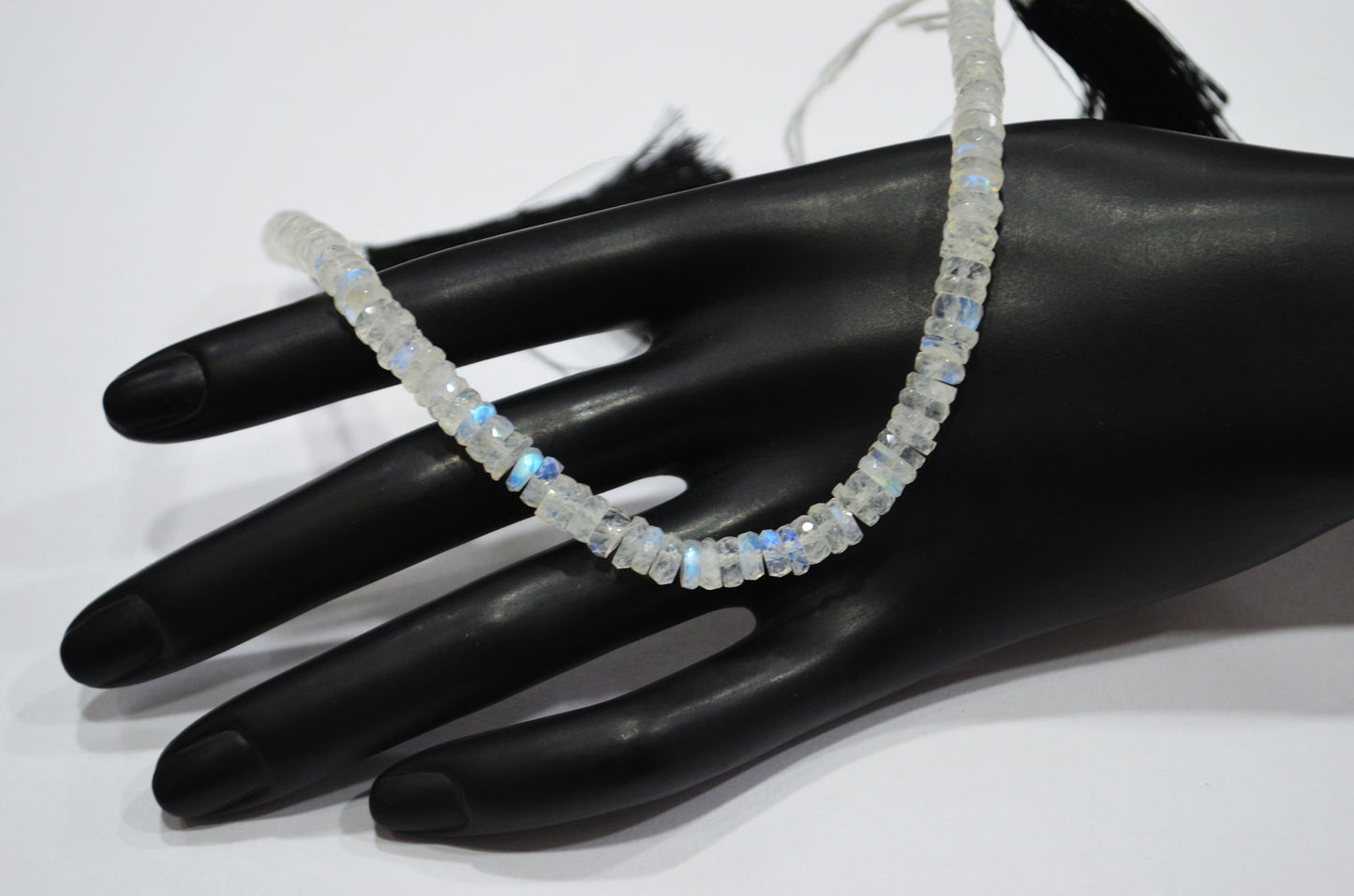 Natural Rainbow Moonstone Heishi Tyre Shape Beads , 8 Inches , 5.45 - 6 mm , 32243