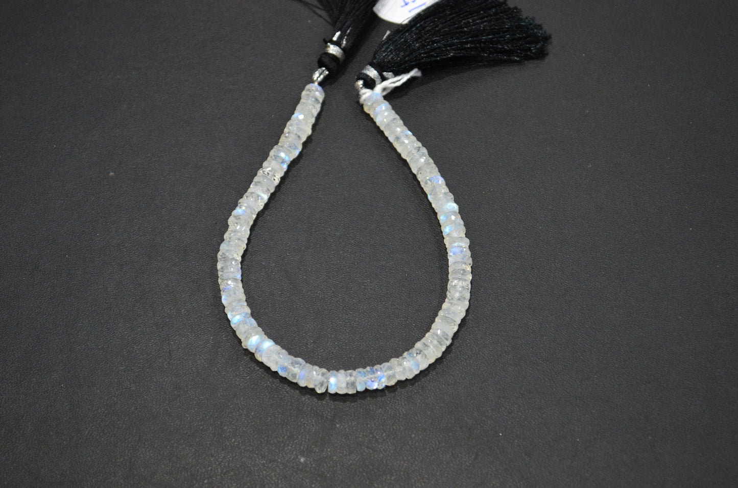 Natural Rainbow Moonstone Heishi Tyre Shape Beads , 8 Inches , 5.45 - 6 mm , 32243
