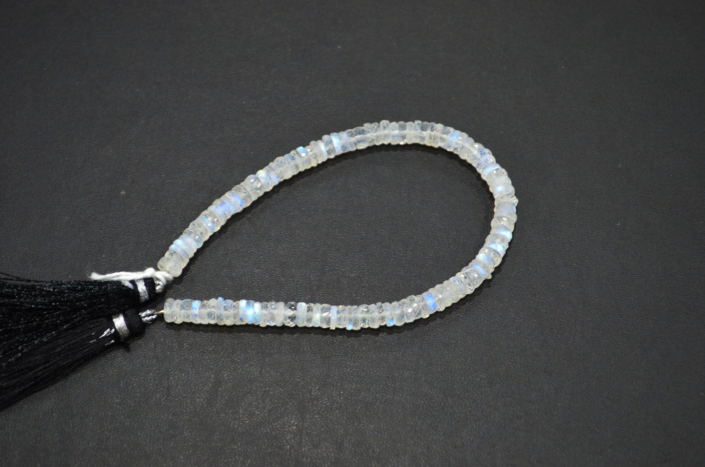 Natural Rainbow Moonstone Heishi Tyre Shape Beads , 8 Inches , 5.45 - 6 mm , 32243
