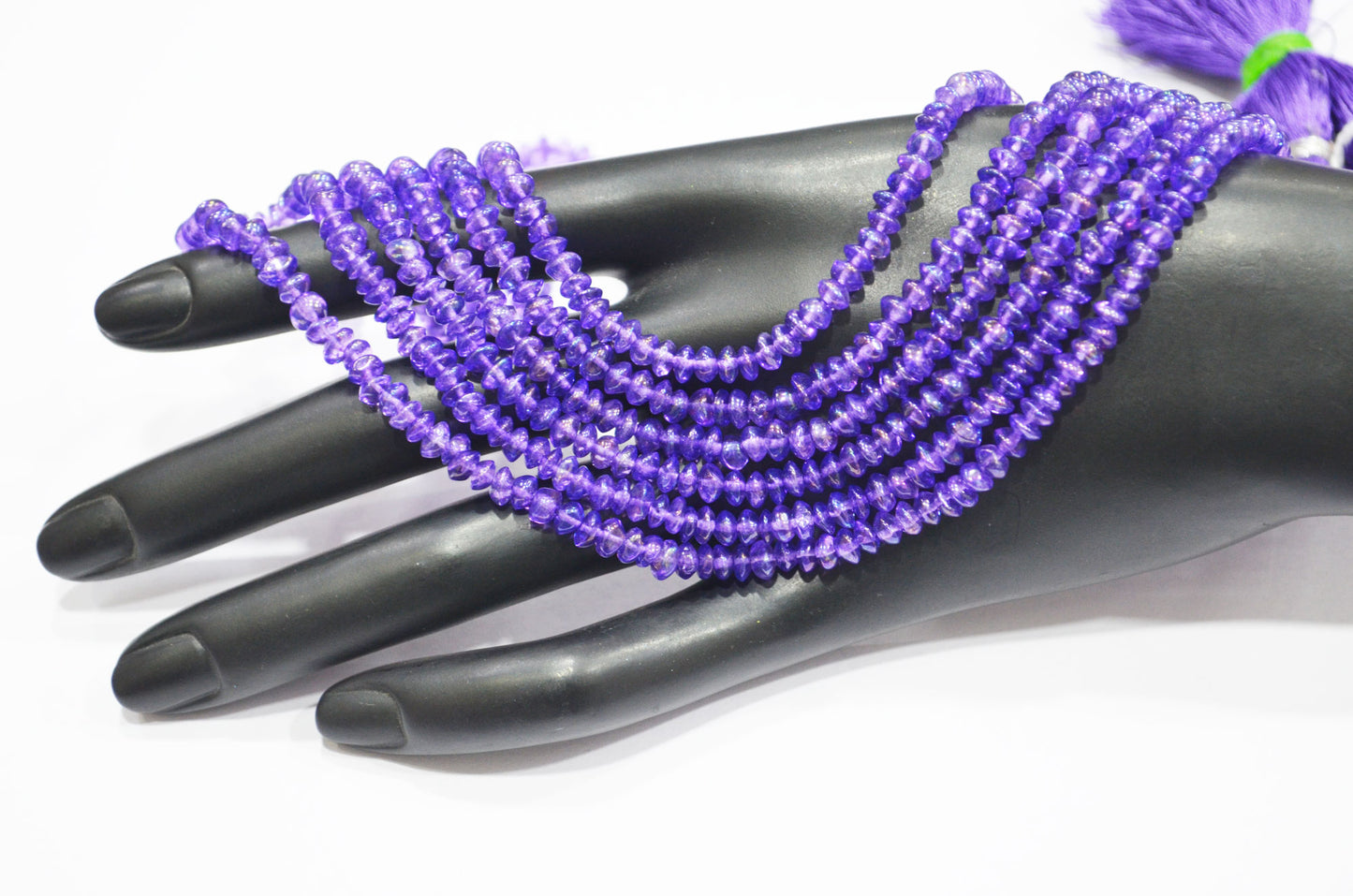 Rainbow Pearl Purple Coated Natural Rock Crystal Uneven Button Shape Smooth Beads , Sold By Strand , 18 Inches , 4.25 - 4.50 mm , 32245