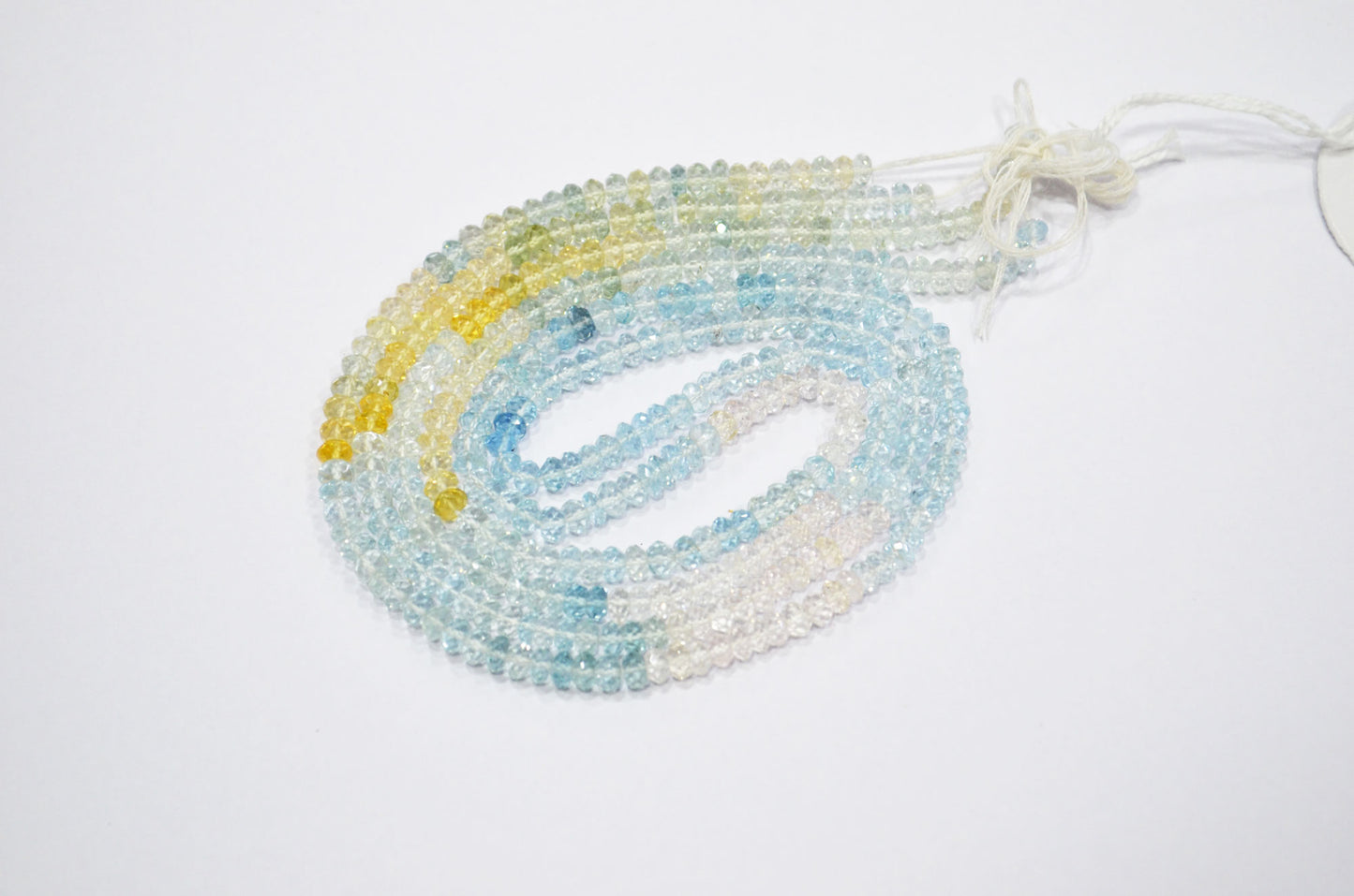AAA Natural Multi Aquamarine Faceted Rondelle Shape Beads , Sold By Strand , 4.50 mm , 18.50 Inches , 32248