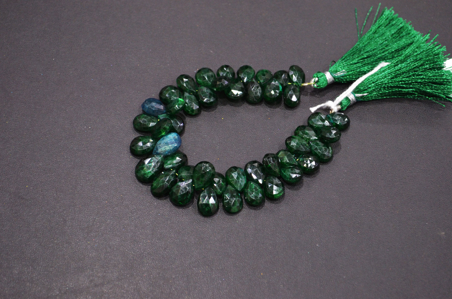 Emerald Color Coated Labradorite Pear Shape Beads , 7 Inches , 7.50x10 - 9.50x14 mm , 32250