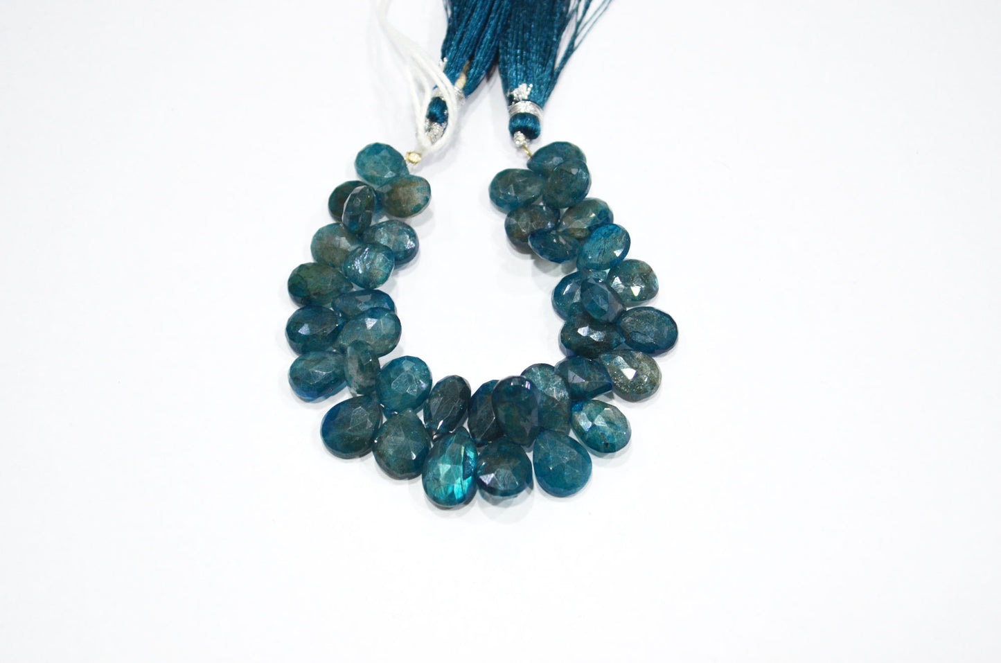Apatite Color Coated Labradorite Pear Shape Beads , 5.50 Inches , 8x11 - 9x14.50 mm , 32252