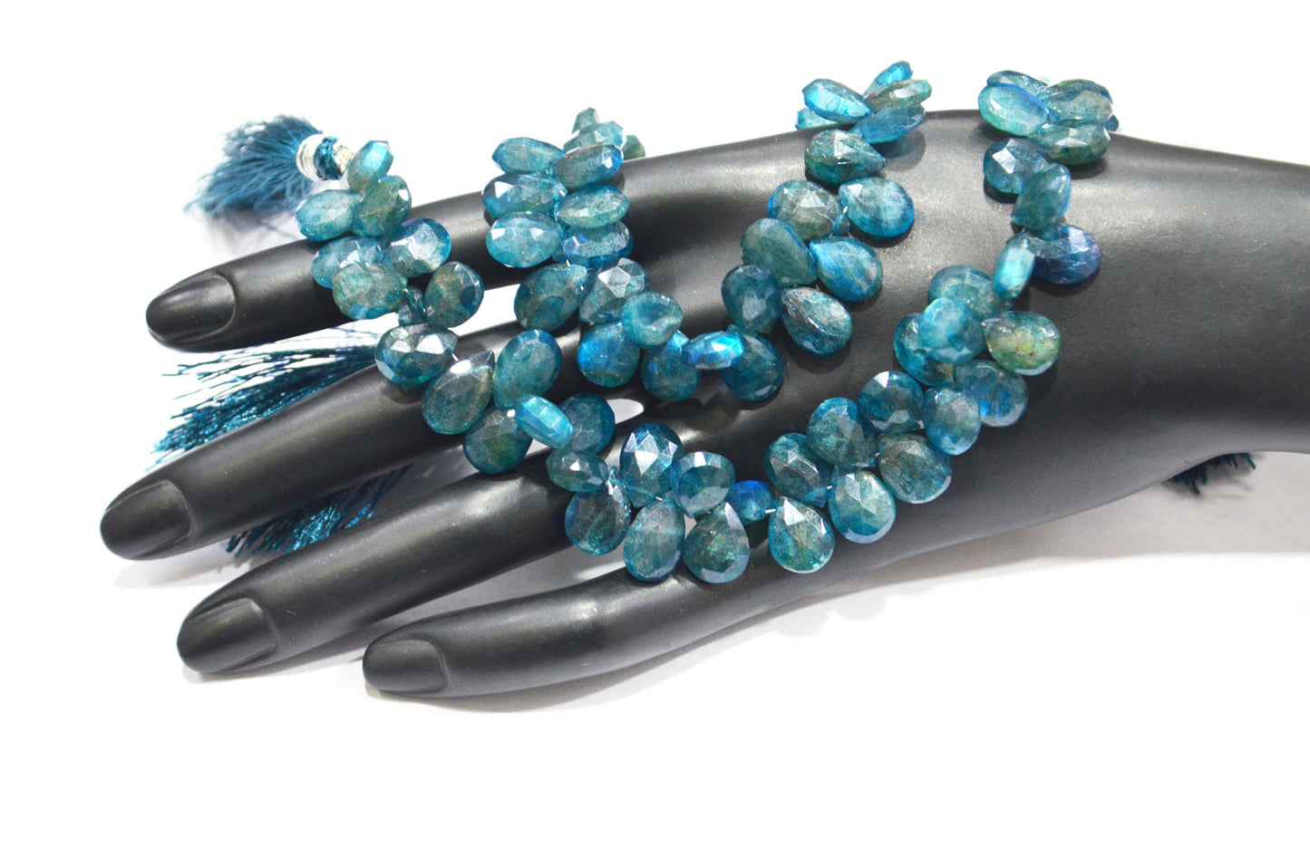 Apatite Color Coated Labradorite Pear Shape Beads , Sold By Strand , 7 Inches , 7.50x9.50 - 8.50x12 mm , 32253