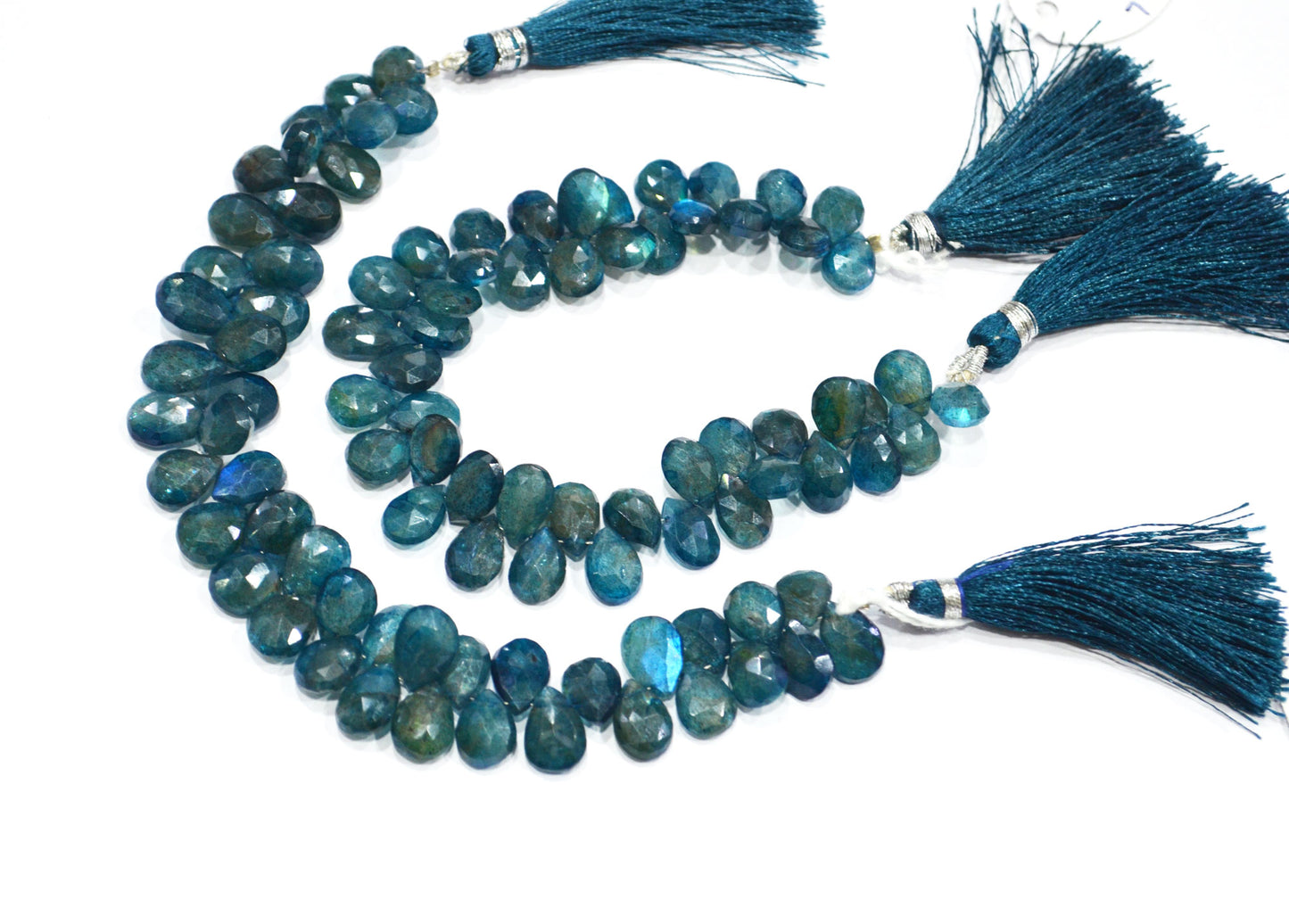 Apatite Color Coated Labradorite Pear Shape Beads , Sold By Strand , 7 Inches , 7.50x9.50 - 8.50x12 mm , 32253