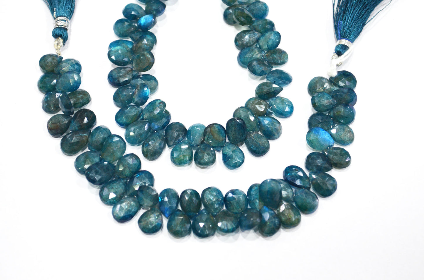 Apatite Color Coated Labradorite Pear Shape Beads , Sold By Strand , 7 Inches , 7.50x9.50 - 8.50x12 mm , 32253