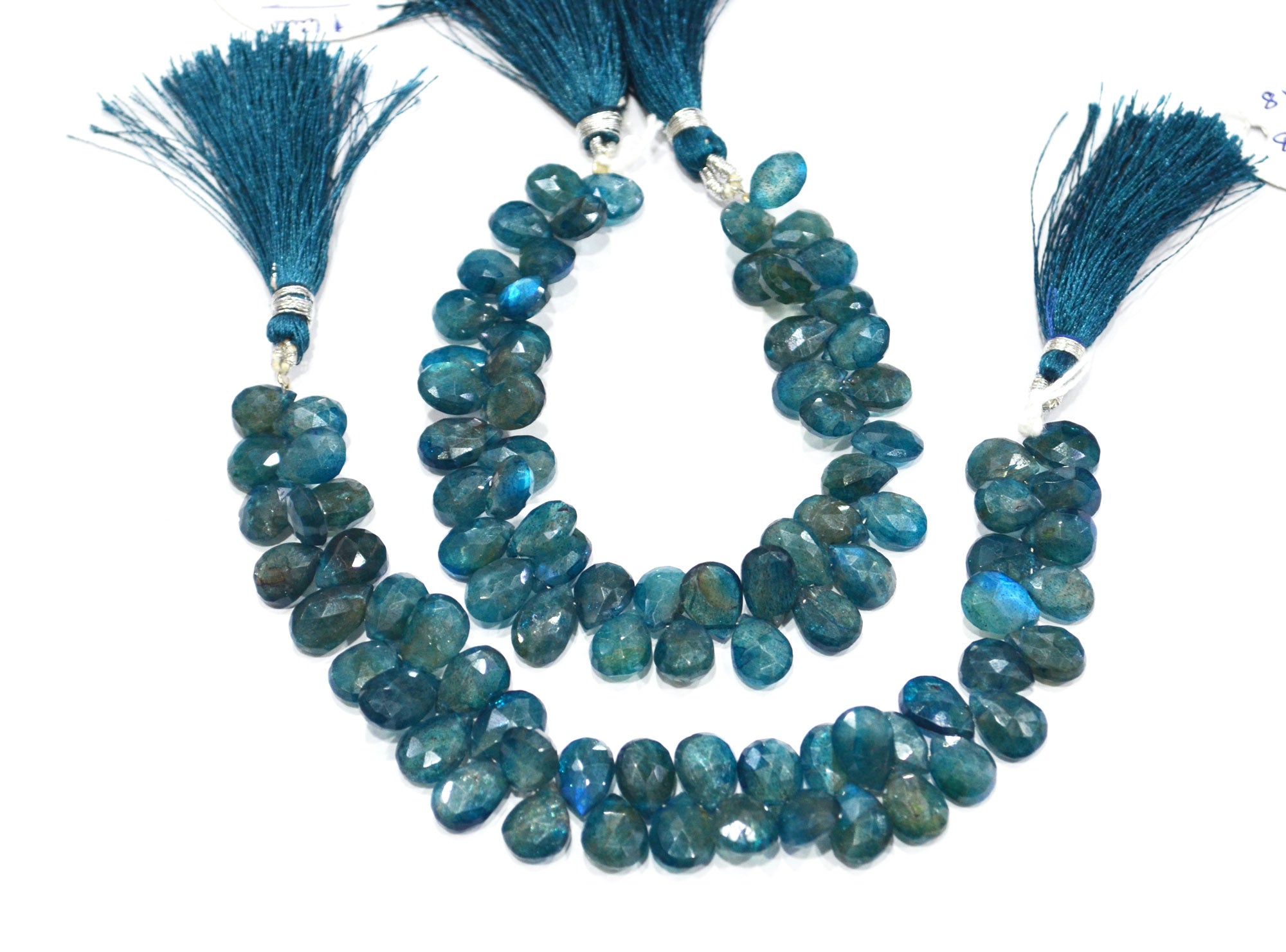 Apatite Color Coated Labradorite Pear Shape Beads , Sold By Strand , 7 Inches , 7.50x9.50 - 8.50x12 mm , 32253