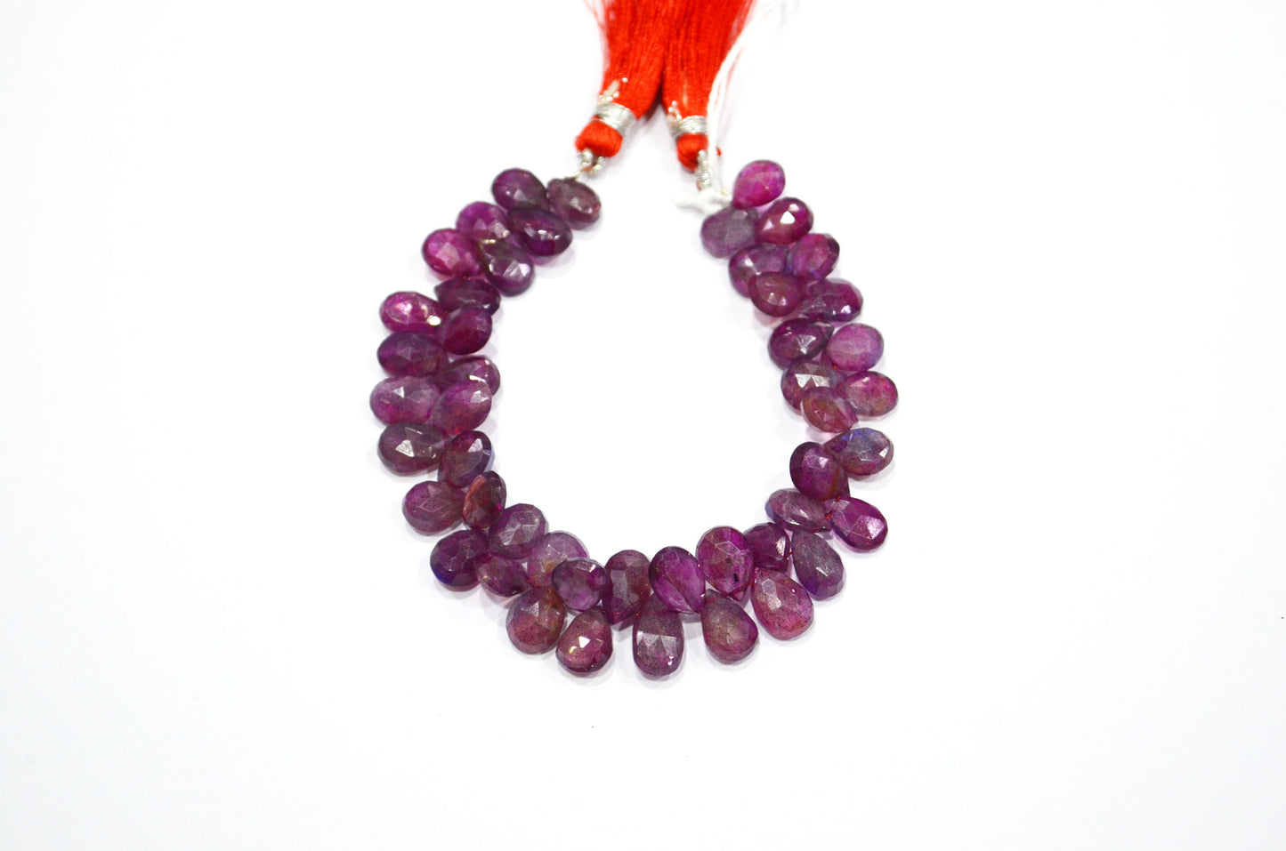 Ruby Color Coated Labradorite Pear Shape Beads , 7 Inches , 7.50x9 - 7.50x10 mm , 32261