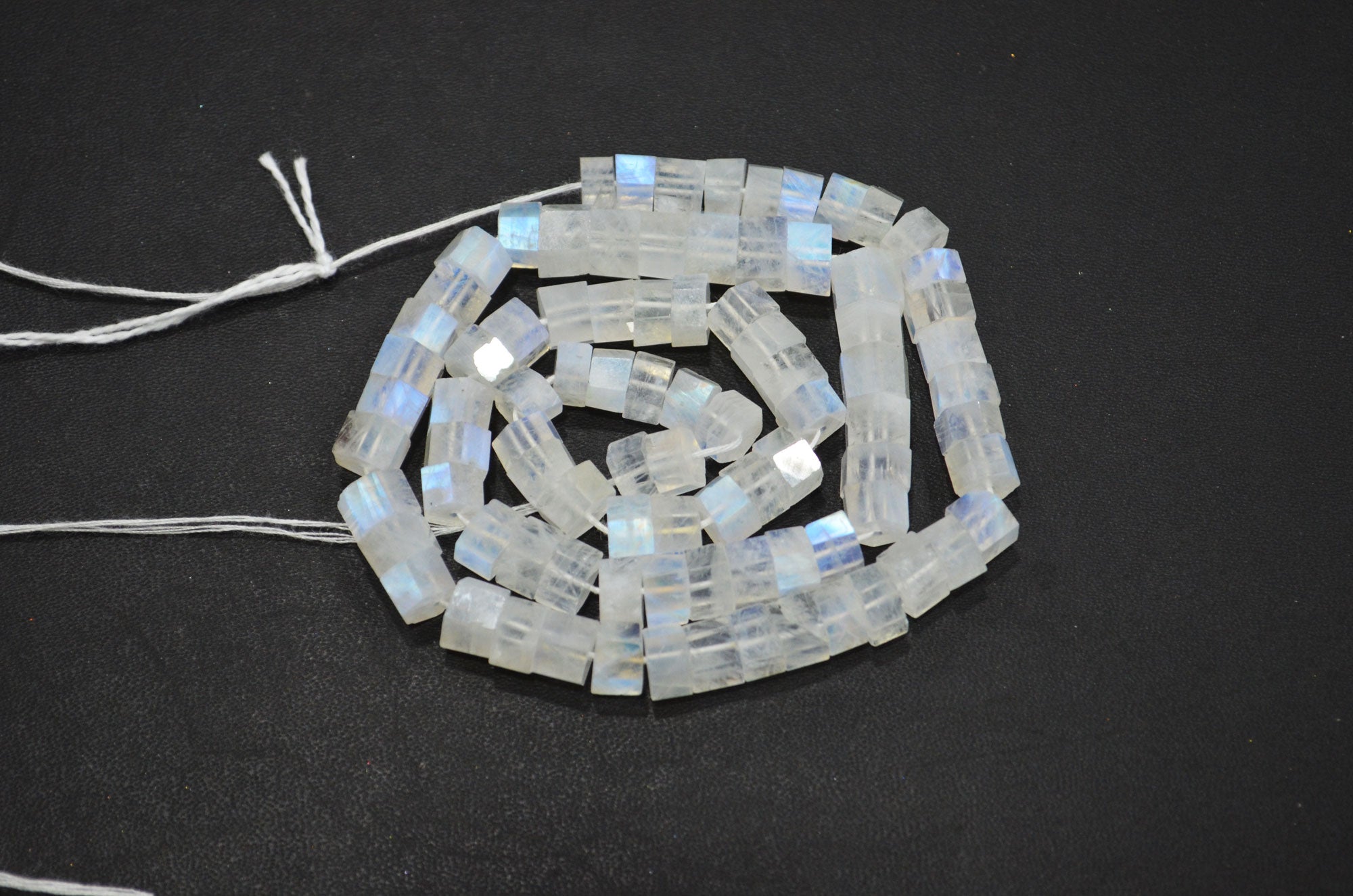 Natural Rainbow Moonstone Bolts Shape Beads , 17.50 Inches , 7 - 8 mm , 32269