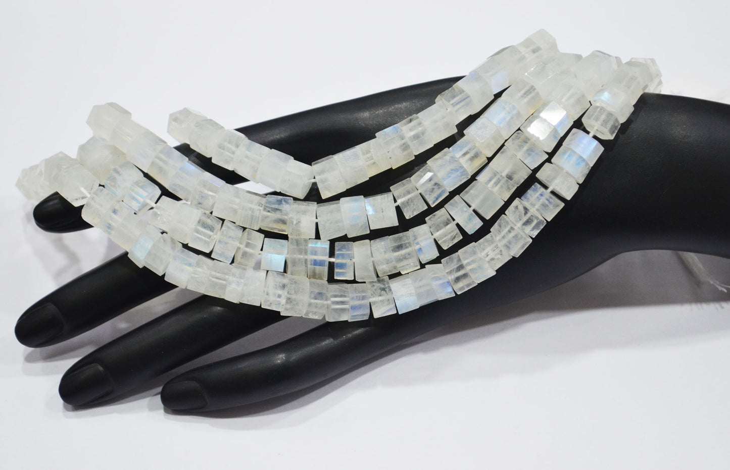 Natural Rainbow Moonstone Bolts Shape Beads , Sold By Strand , 18 Inches , 7.50 - 9 mm , 32271