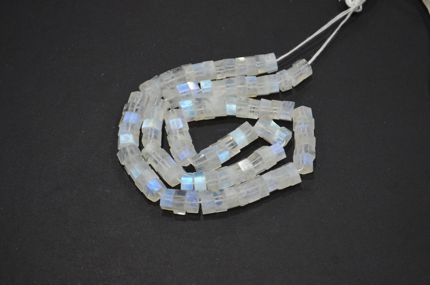 Natural Rainbow Moonstone Bolts Shape Beads , Sold By Strand , 18 Inches , 7.50 - 9 mm , 32271