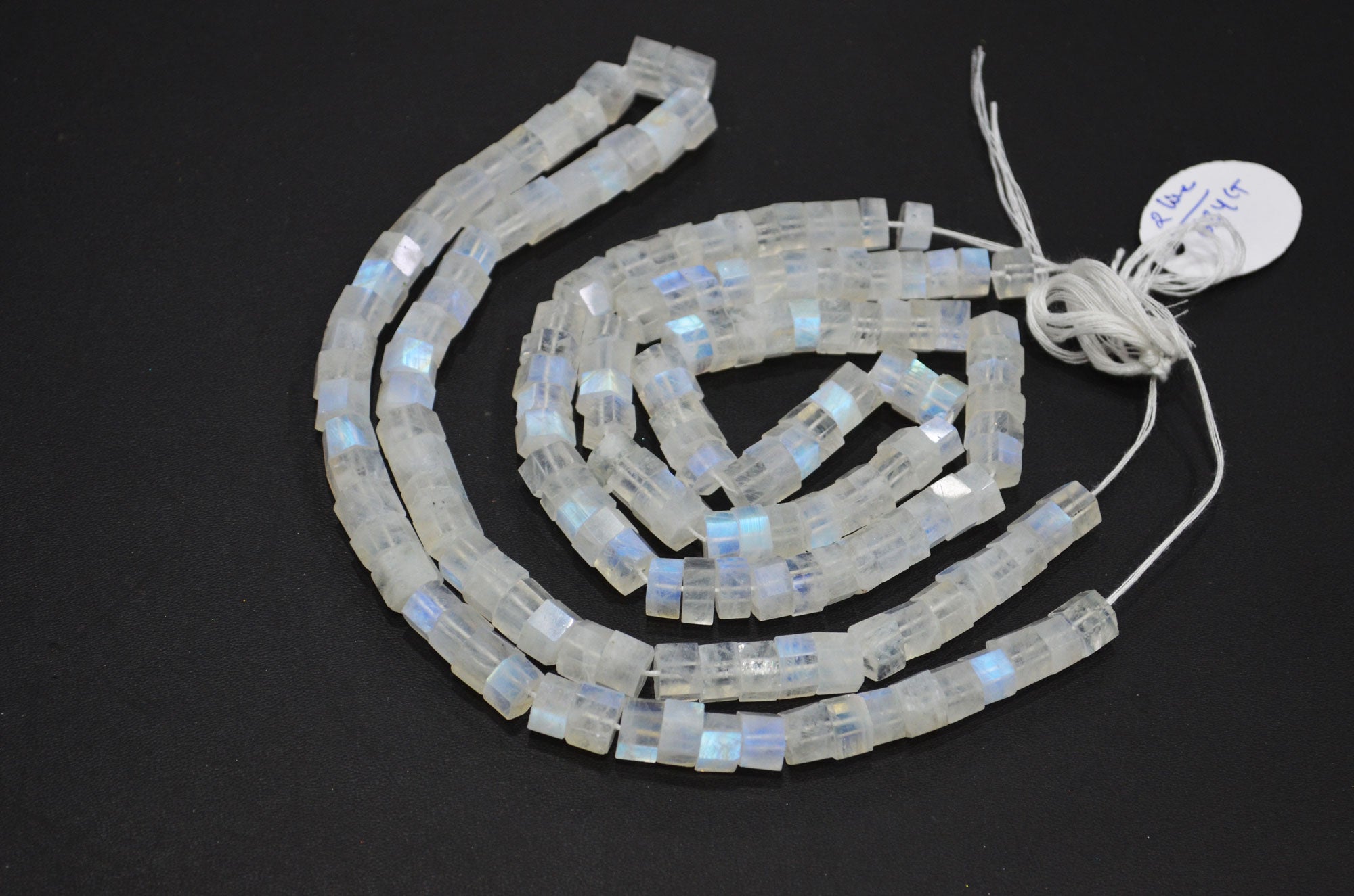 Natural Rainbow Moonstone Bolts Shape Beads , Sold By Strand , 18 Inches , 7.50 - 9 mm , 32271