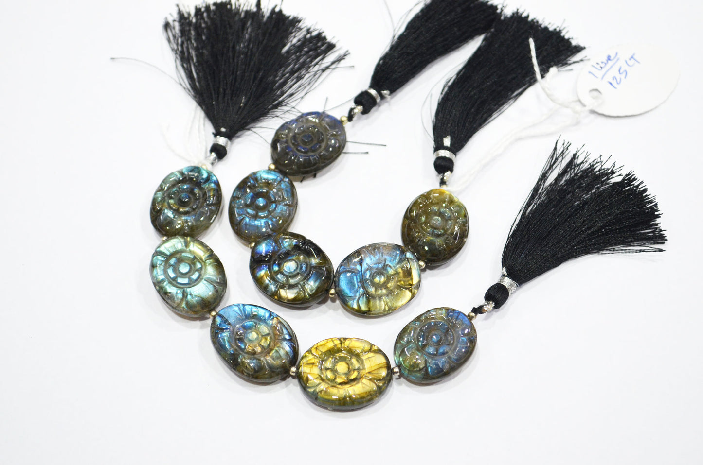 5 Pieces In A Strand Labradorite Carved Oval Shape Beads , Sold By Strand , 17x21 - 18x24 mm , 32273