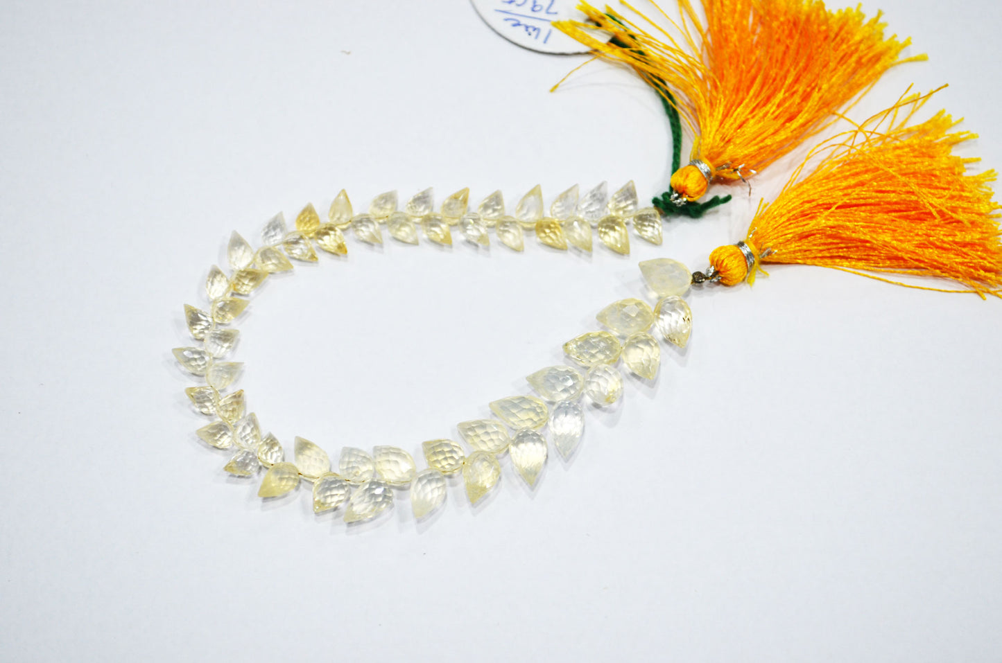 Natural Shaded Citrine Diagonal Drill Tear Drops Shape Beads , 8 Inches , 5x7 - 7x10 mm , 32275
