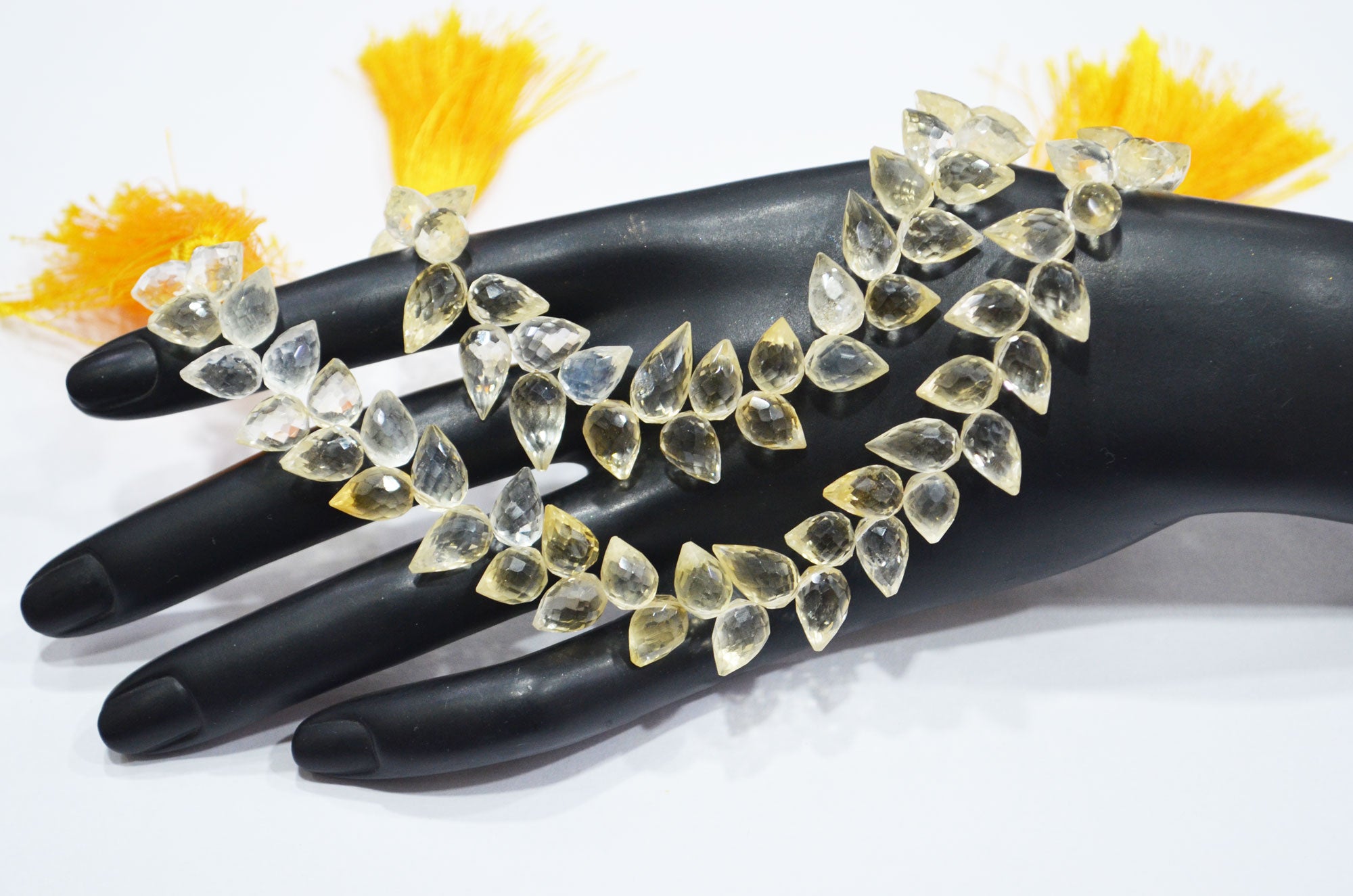 Natural Shaded Citrine Diagonal Drill Tear Drops Shape Beads , Sold By Strand , 8 Inches , 6.50x10.50 - 7x11.50 mm , 32278