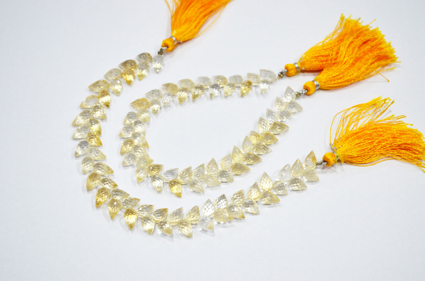Natural Shaded Citrine Diagonal Drill Tear Drops Shape Beads , Sold By Strand , 8 Inches , 6x8 - 6x10 mm , 32280