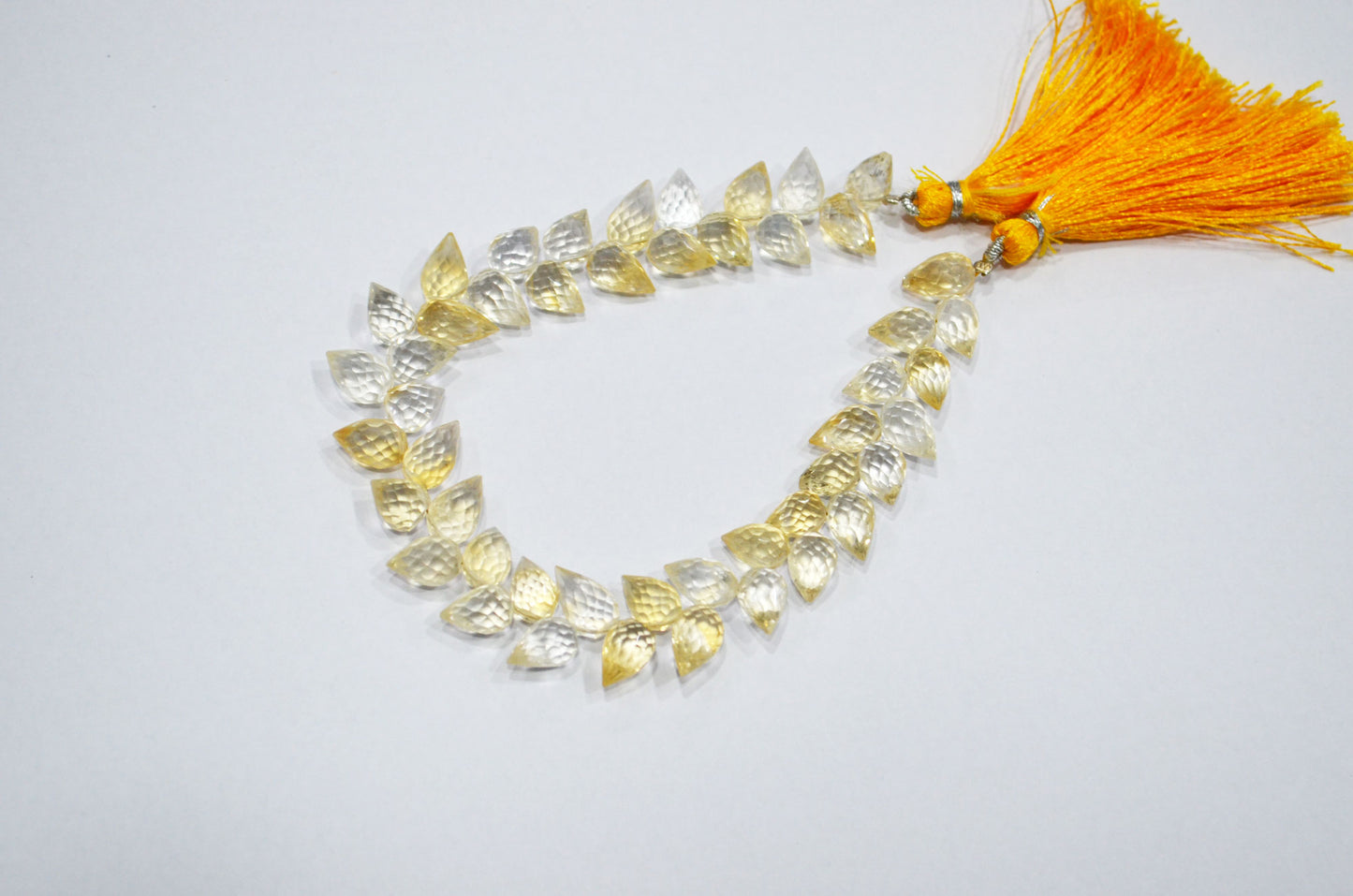 Natural Shaded Citrine Diagonal Drill Tear Drops Shape Beads , Sold By Strand , 8 Inches , 6.50x8.50 - 6.50x12 mm , 32281