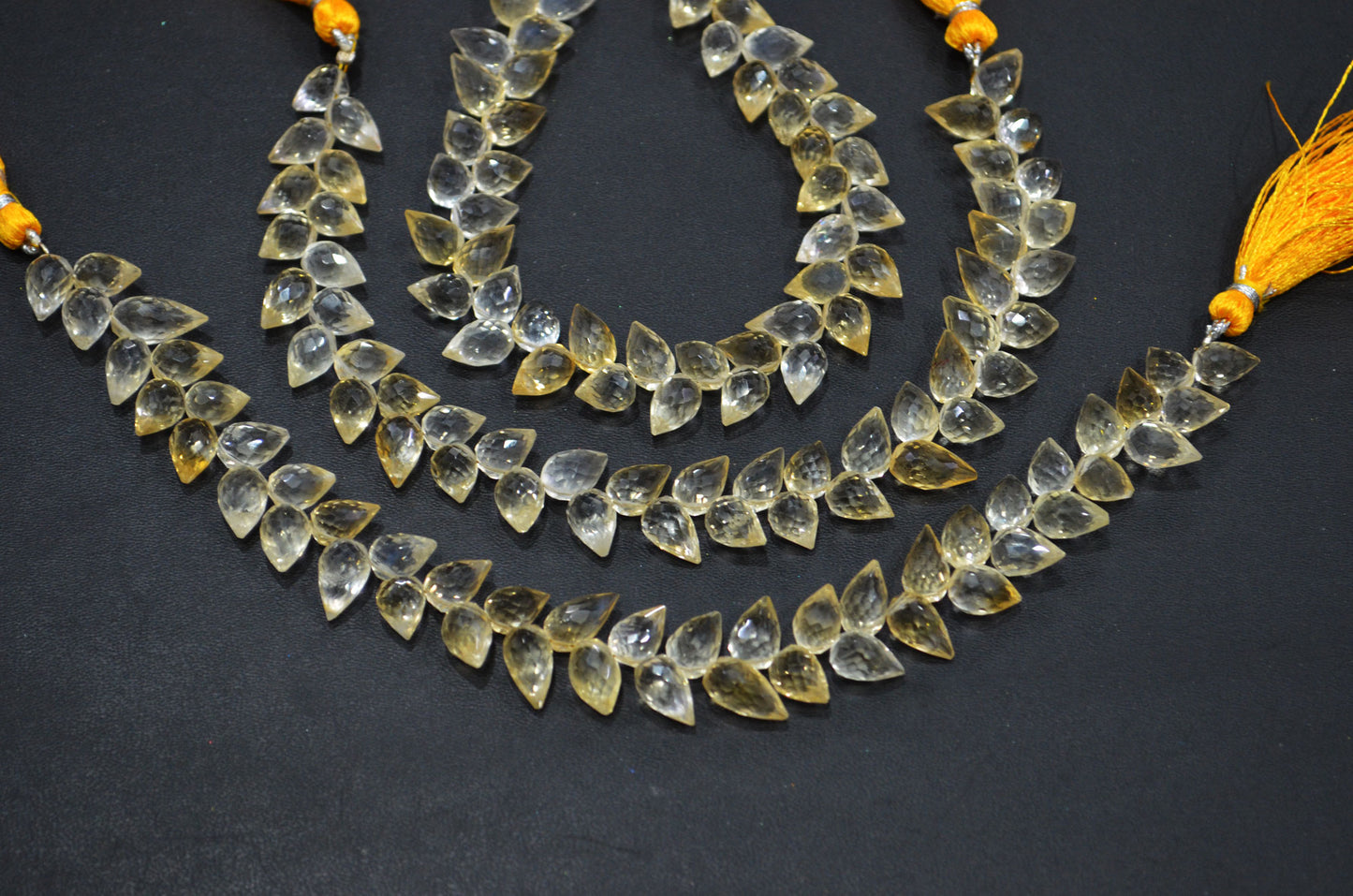 Natural Shaded Citrine Diagonal Drill Tear Drops Shape Beads , Sold By Strand , 8 Inches , 6.50x8.50 - 6.50x12 mm , 32281