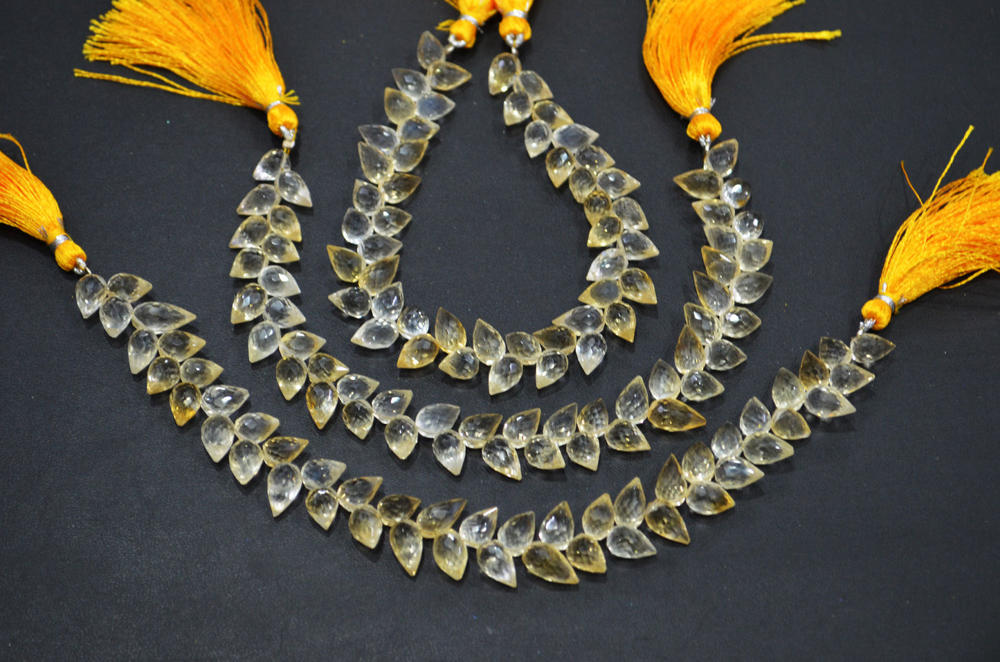 Natural Shaded Citrine Diagonal Drill Tear Drops Shape Beads , Sold By Strand , 8 Inches , 6.50x8.50 - 6.50x12 mm , 32281