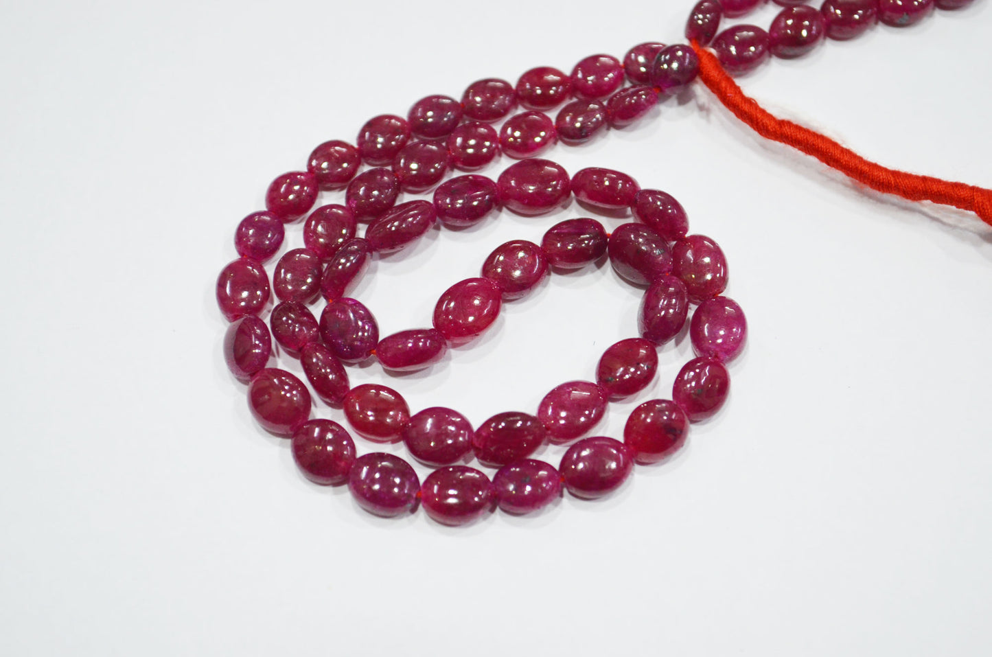 Dyed Ruby Oval Nuggets Shape Beads , Sold By Strand , 16 Inches , 6x7 - 7x9.50 mm , 32285