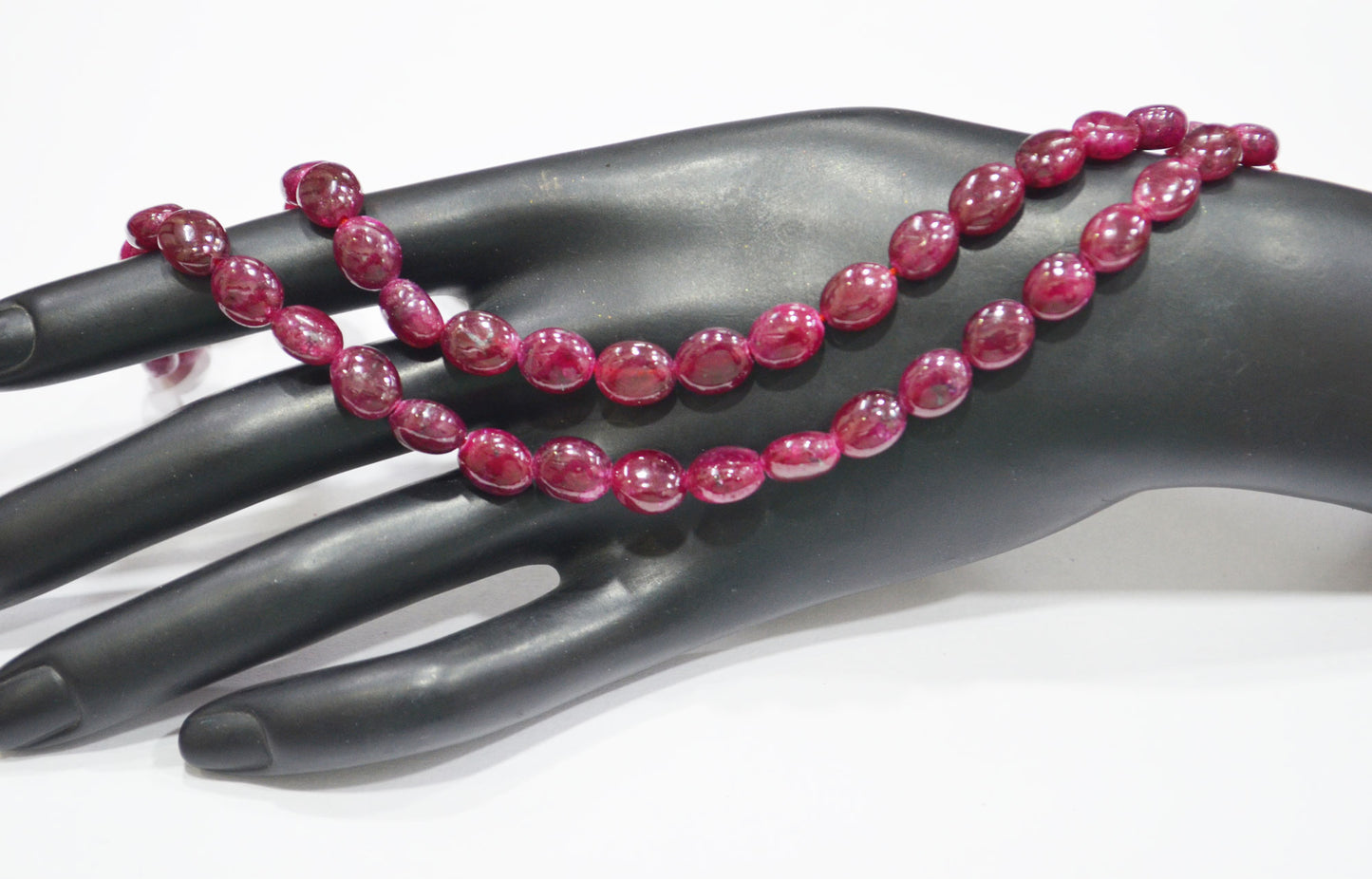 Dyed Ruby Oval Nuggets Shape Beads , 16 Inches , 7x8 - 7.50x10 mm , 32293