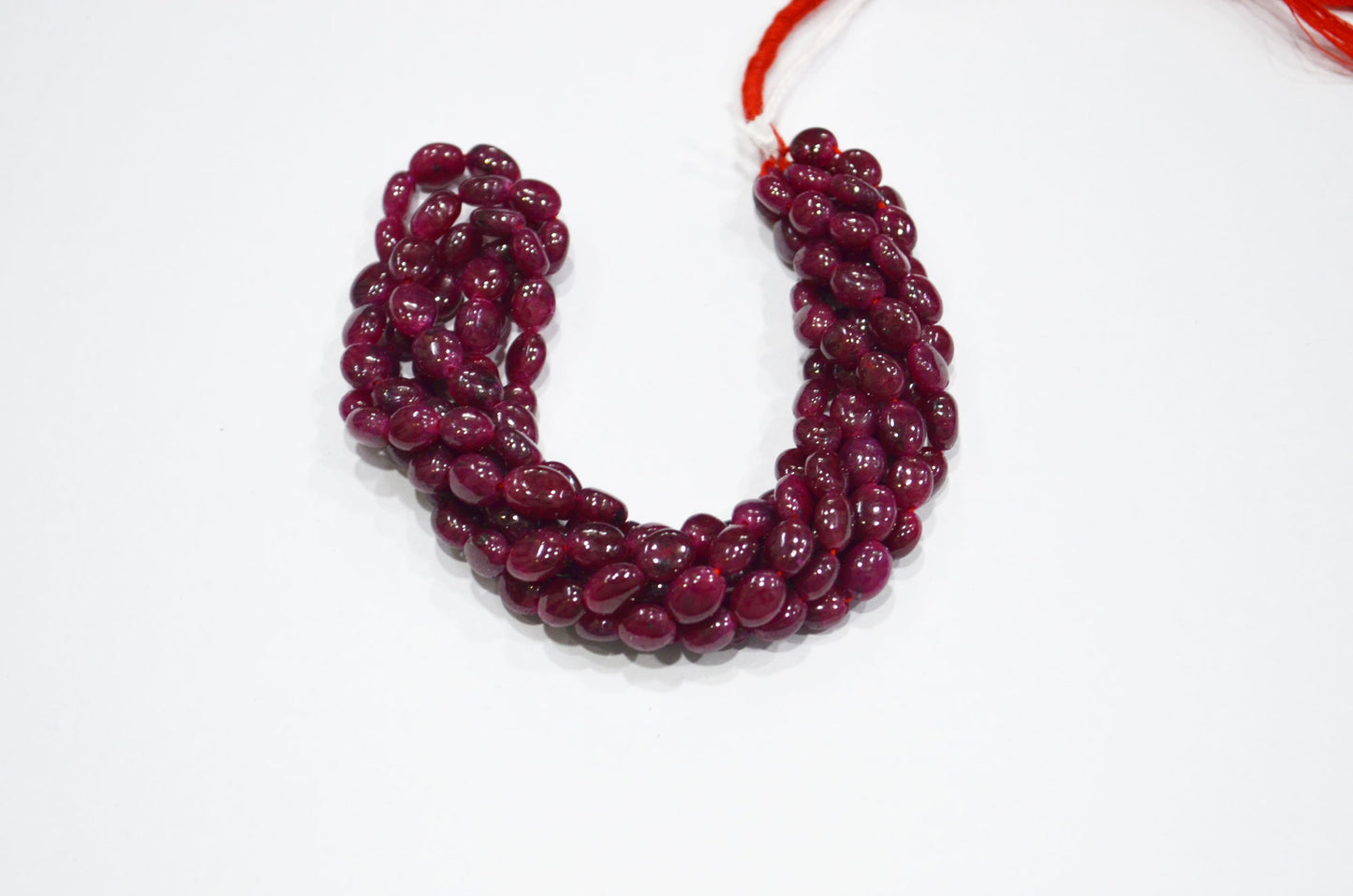 Dyed Ruby Oval Nuggets Shape Beads , Sold By Strand , 16 Inches , 6x7.50 - 7x10 mm , 32297