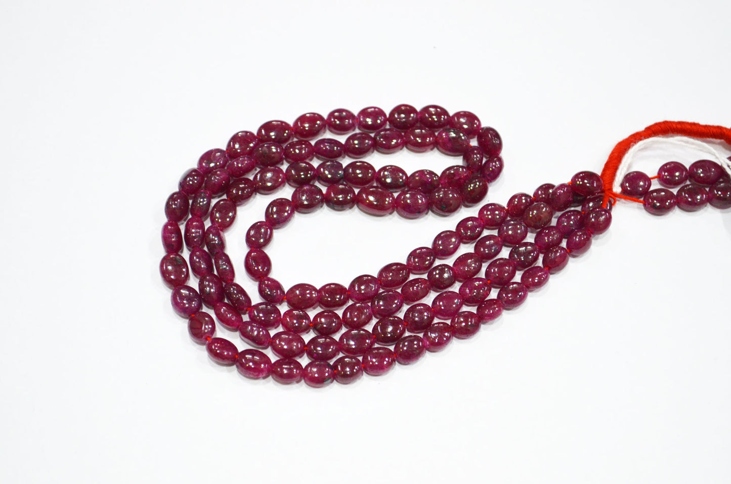 Dyed Ruby Oval Nuggets Shape Beads , Sold By Strand , 16 Inches , 6x7.50 - 7x10 mm , 32297