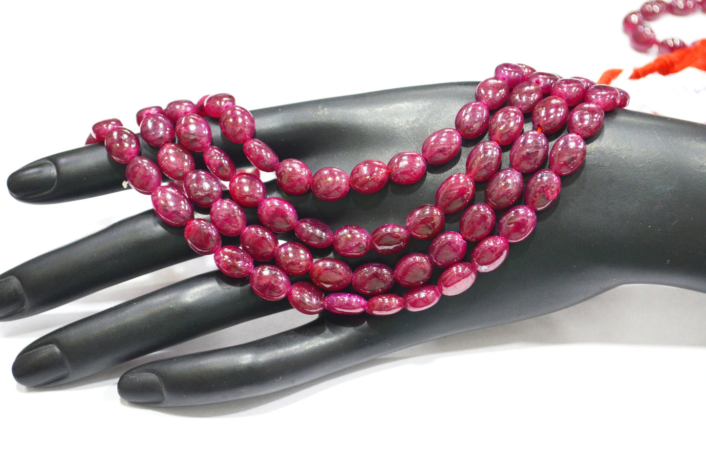Dyed Ruby Oval Nuggets Shape Beads , Sold By Strand , 16 Inches , 7.50x8.50 - 7.50x10 mm , 32299